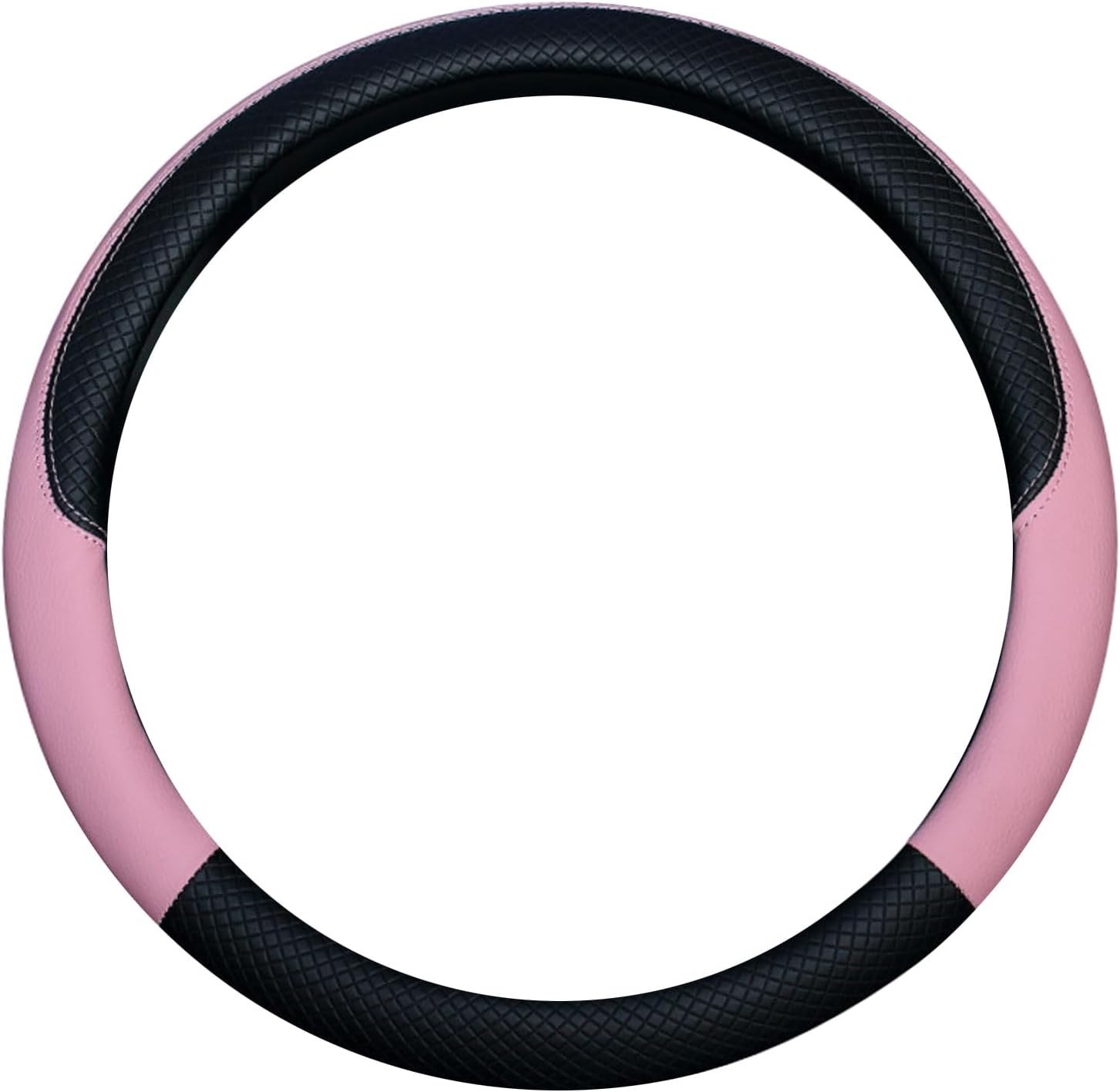 YSHIGUING Car Steering Wheel Covers 37-38Cm PU Leather Breathable Anti-Slip Protector Interior Accessories for Car (Pink) image number 2