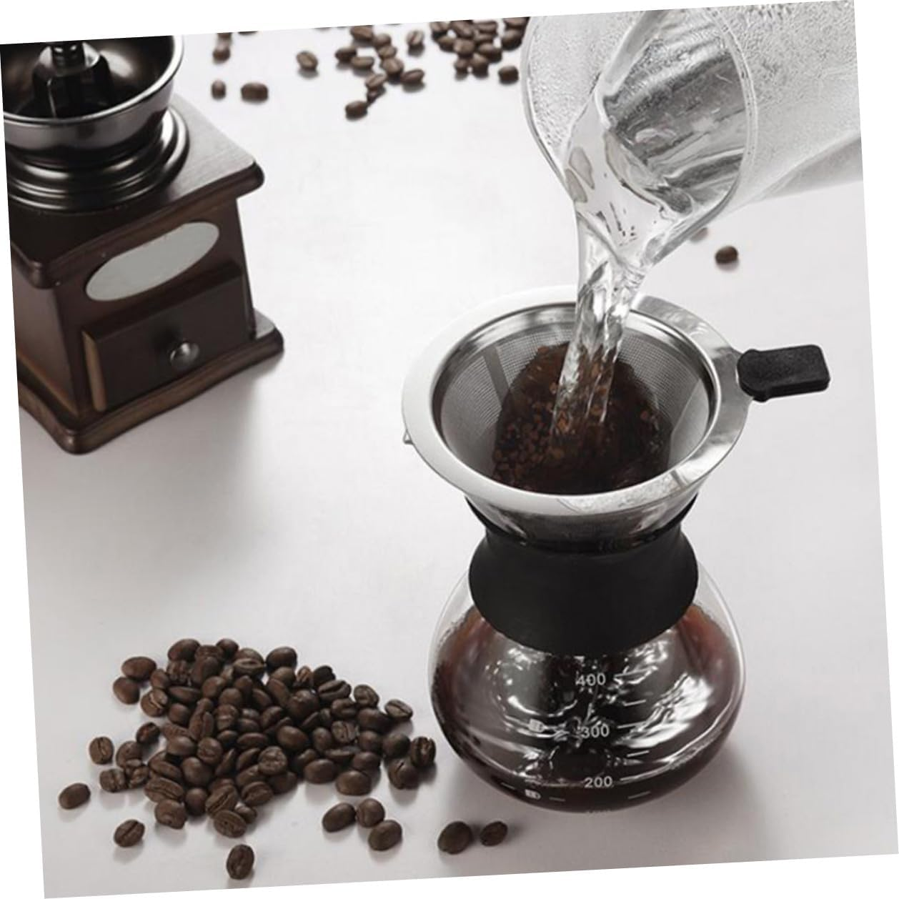 COOPHYA Stainless Steel Coffee Sifter Reusable Cone-Shaped Residue Filter for Drip Coffee Brewing Easy to Clean Multipurpose Filter and Espresso image number 4