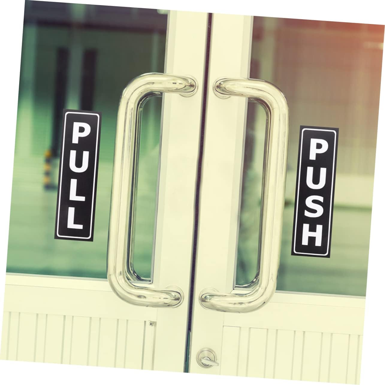 Holibanna 8Pcs Push Pull Sign Stickers PVC Door Decals for Office Store Adhesive Pull Push Door Decals for Doors Easy to Use and Share for Employee Visitor Guidance image number 2