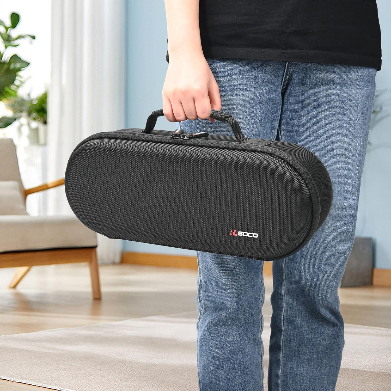 RLSOCO Case for Supersonic Hair Dryer, Supersonic Professional Storage Case, Holds Hair Dryer and Complete Attachments - Black (Cover Only) image number 3