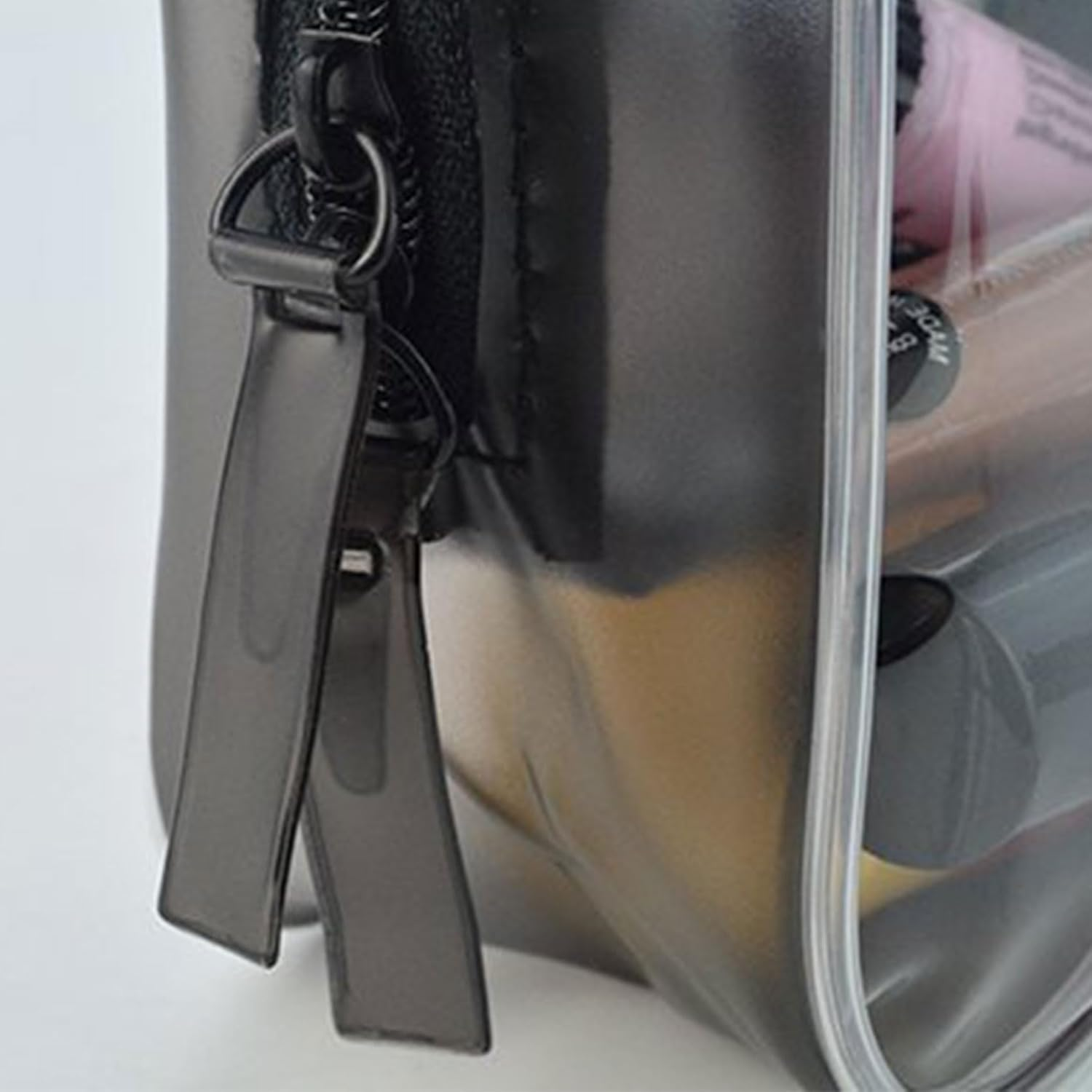 5 Pack TSA Approved Clear Toiletry Bag Clear Cosmetic Makeup Bag for Travel, Beach Vacation and Bathroom Quart Size Black image number 1