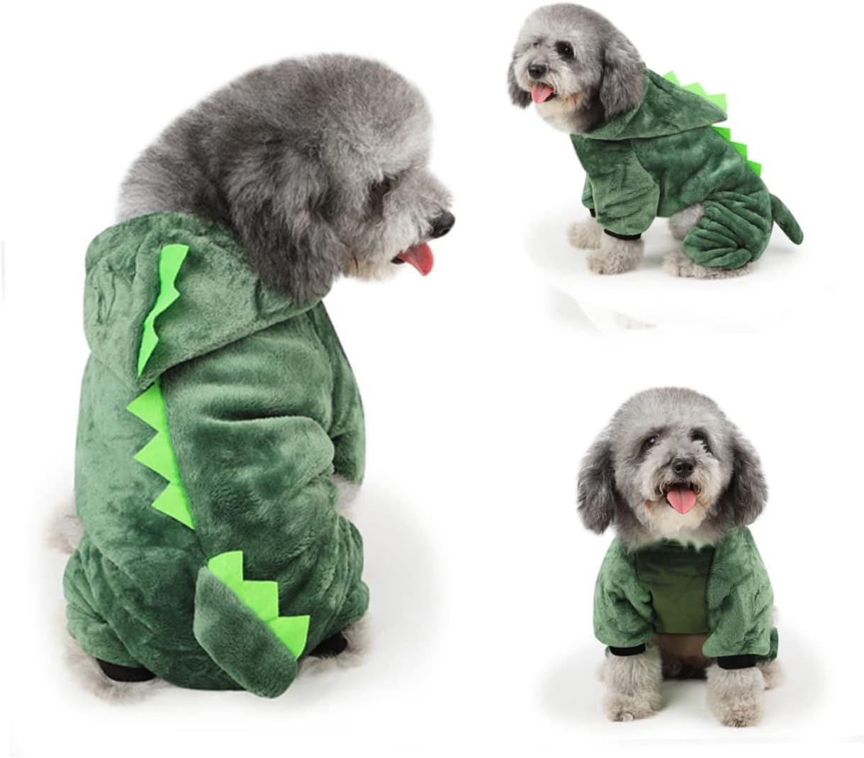 Halloween Dog Costume Dinosaur Dog Outfit Large Size Warm Pet Clothes Winter Jumpsuit