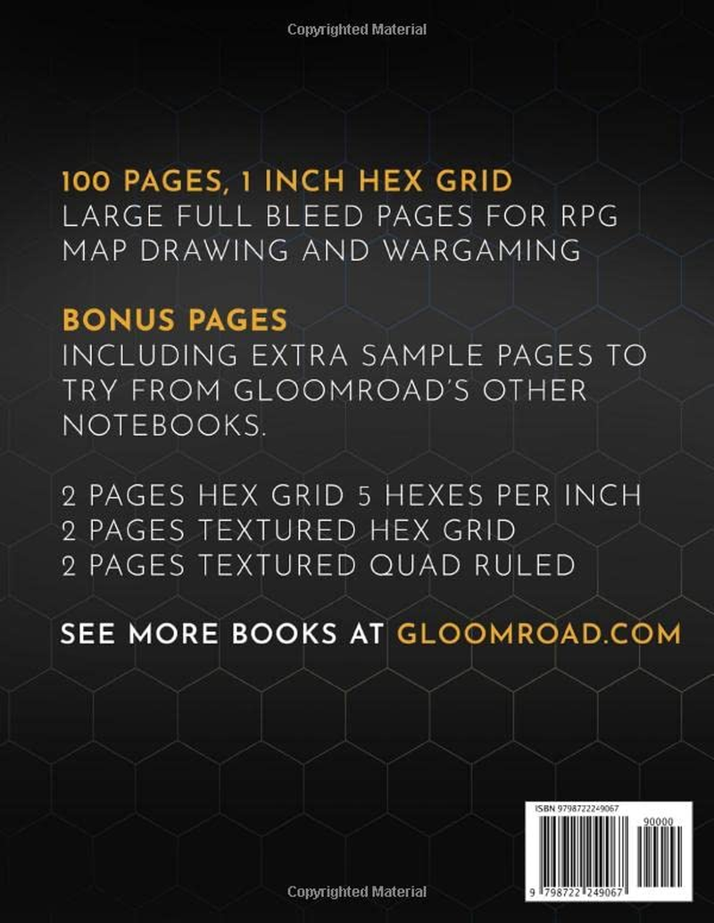 1 Inch Hex Paper: Hexagon Graph Notebook for RPG Map Drawing, Wargaming Terrain; 100 Large Hexagonal Grid Pages ; 1" Honeycomb Journal