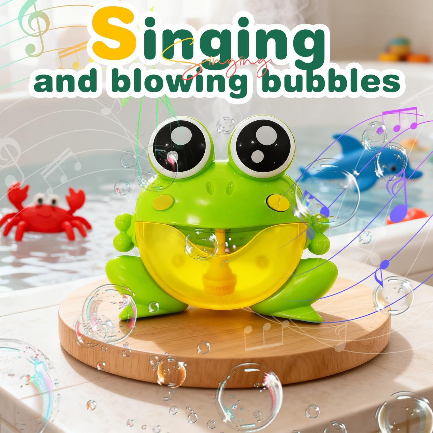 Tyniffer Baby Bath Toys for Toddlers - Frog Bubble Machine Bath Toy for Kids Ages 1-3 4-8 with Colourful Light up Music, Bathroom Bathtub Toys as Birthday Gifts for Boys Girls