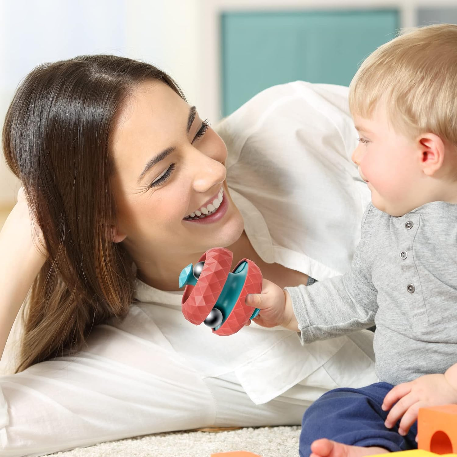 Orbit Ball Toy, 4 Pack Fidget Cube Puzzle Ball Spinning Toy, Track Infinite Flip Change Puzzle Games Novelty Creative Stress Relieve Toys for Kids Children Adults (4, Blue/Green/Red/White) image number 3