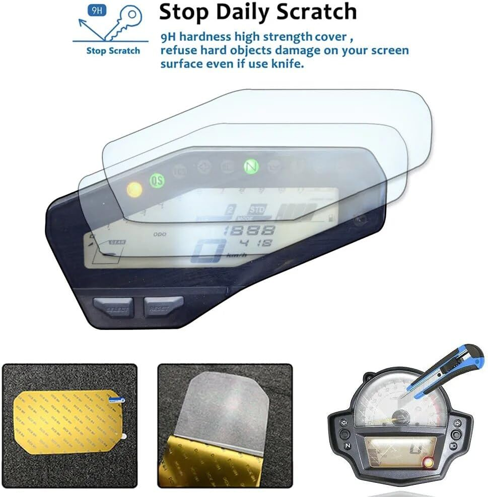 DEMUR Motorcycle Cluster Scratch Protection Film Screen Protector Instrument for YAMAHA MT-09 MT09 FZ-09 FZ09 2013-2018 Accessories Dashboard Screen Protector image number 2