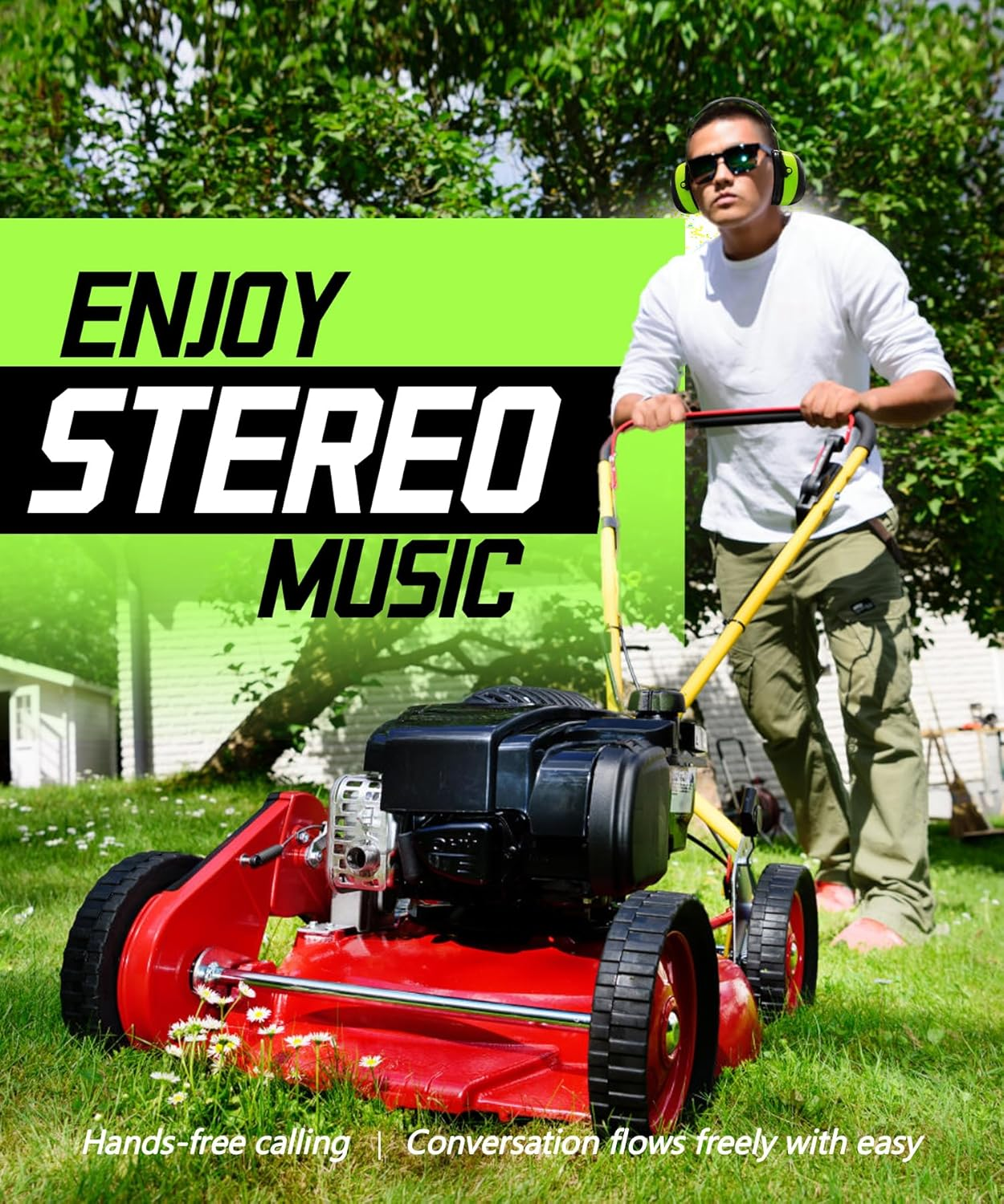 ZOHAN EM042 Digital AM FM Radio Hearing Protectors, Ideal for Lawn Mowing and Landscaping - Yellow image number 7