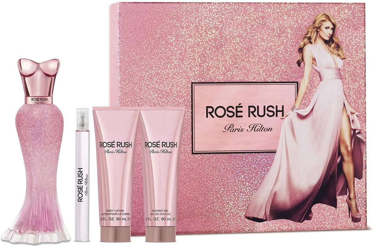 Paris Hilton Rose Rush for Women 4 Pc Gift Set 3.4Oz EDP Spray, 3.0Oz Body Lotion, 3.0Oz Shower Gel, 0.33Oz EDP Spray image number 4