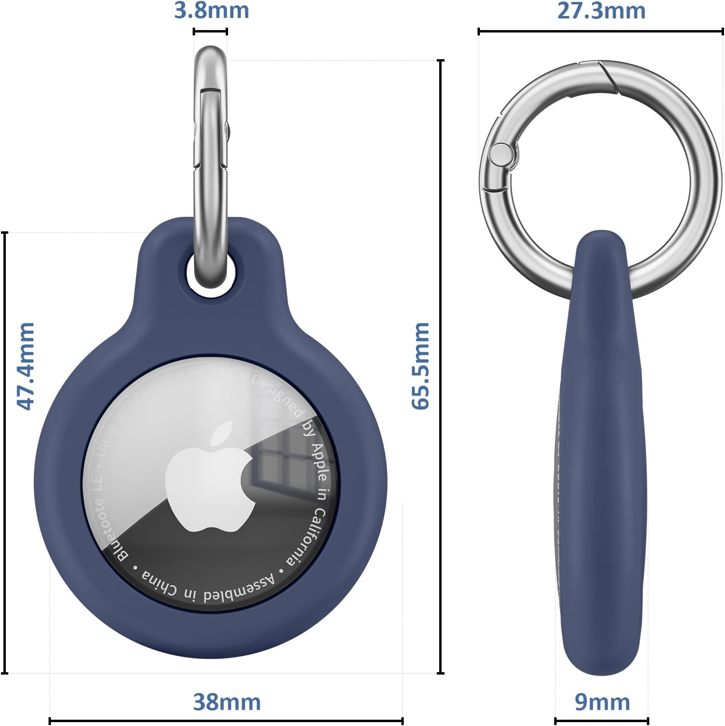 4 Pack Airtag Holders for Apple Airtag 2021, Leonids Shockproof & Waterproof TPU Airtag Holders with Anti-Lost Keychain for Dog/Cat Collar, Luaggage, Bags, Keys (Blue+Pink+Mint Green+Purple) image number 4