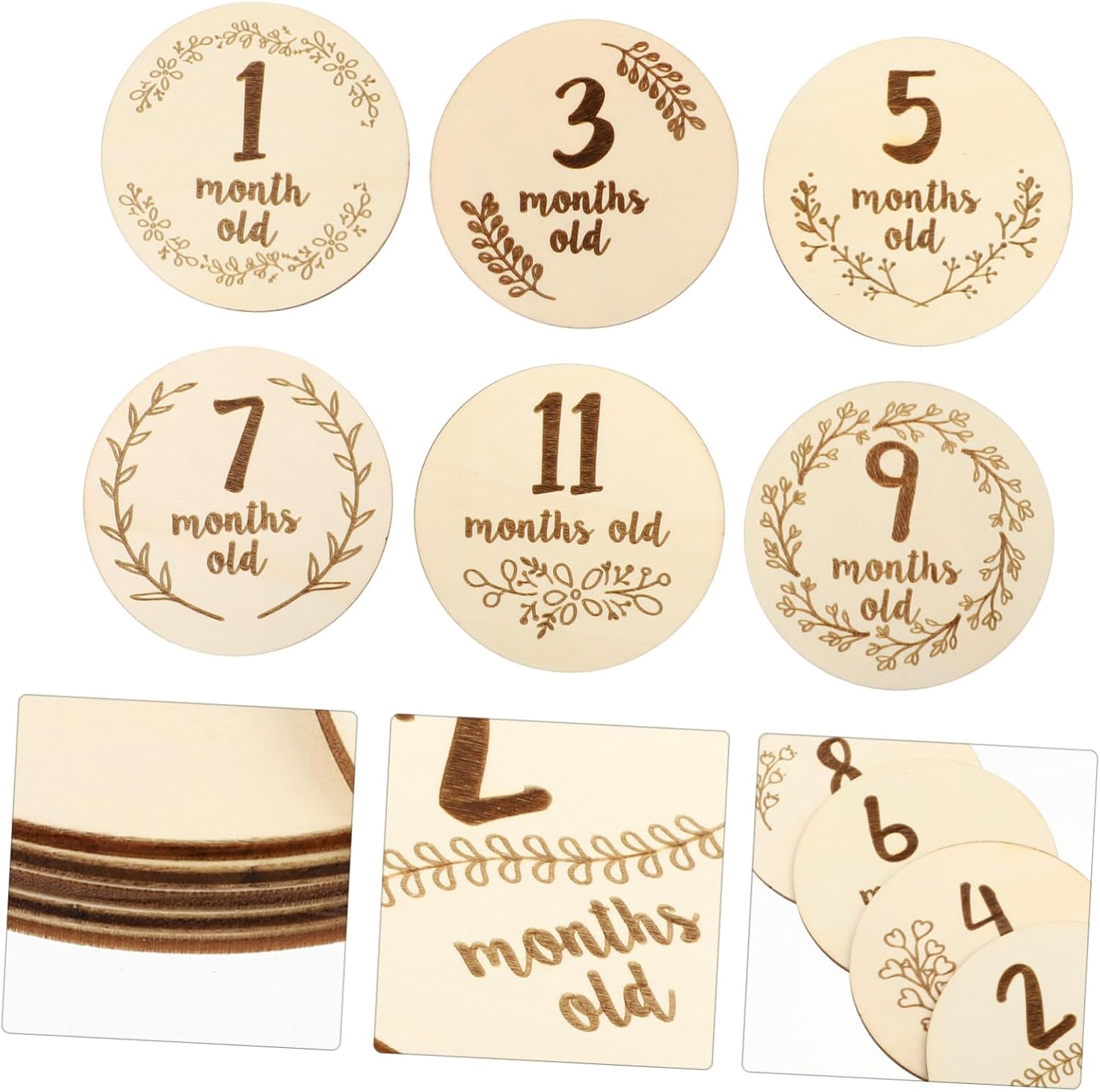 6Pcs Double-Sided Milestone Cards for Boy Girl Growth Milestones Photo Props for Newborn Commemoration image number 6