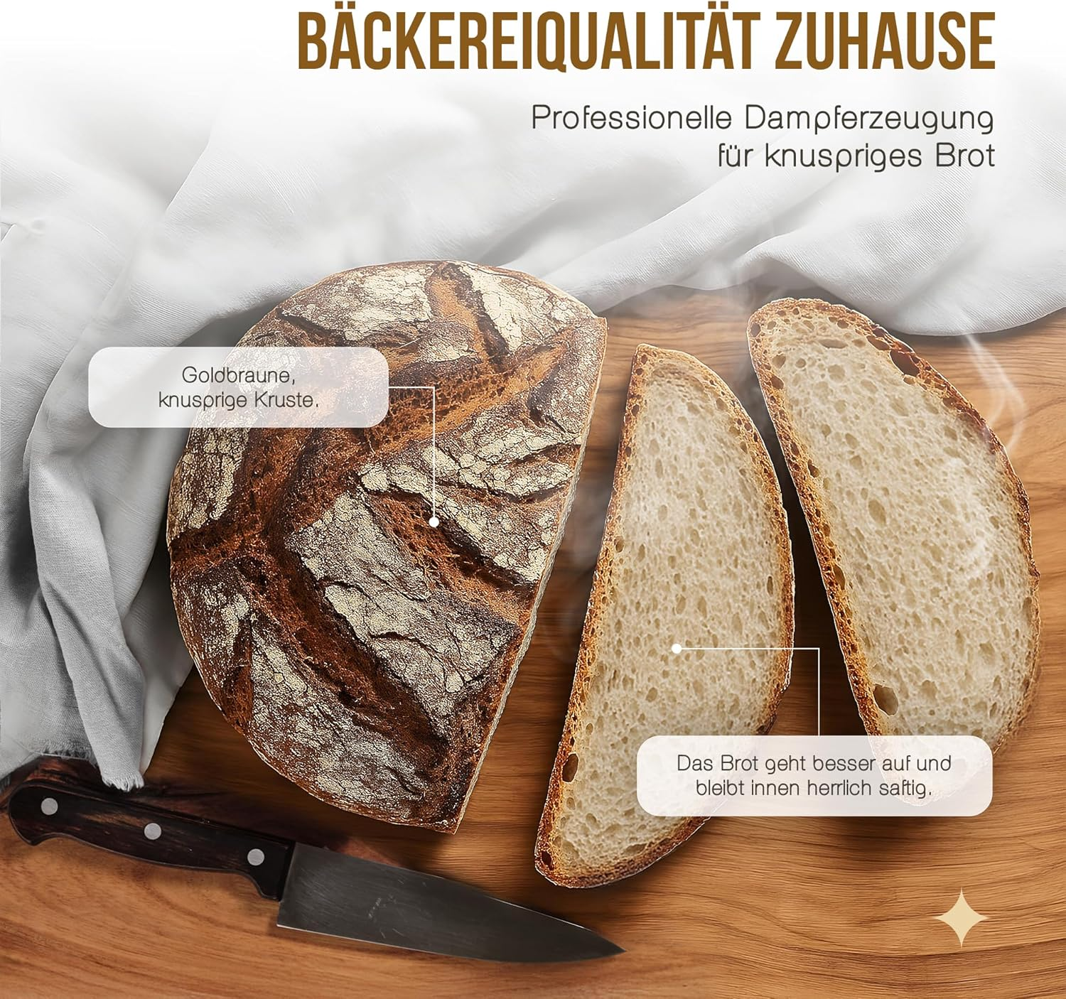 Natovi - Premium Steam Bowl with Natural Lava Stones - Bread Baking Accessories with Burnt Lava Stones for Intense Steam - Lava Stones Oven image number 3