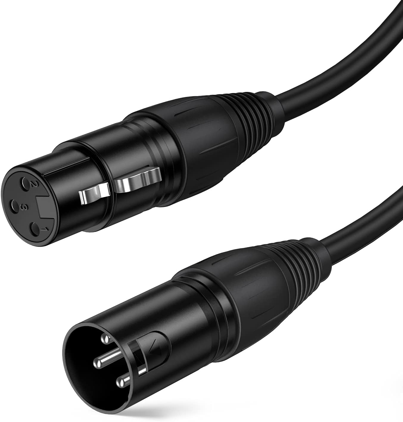 XLR Cable, Cablecreation 6 FT XLR Male to XLR Female Balanced 3 PIN Microphone Cables, Black image number 1