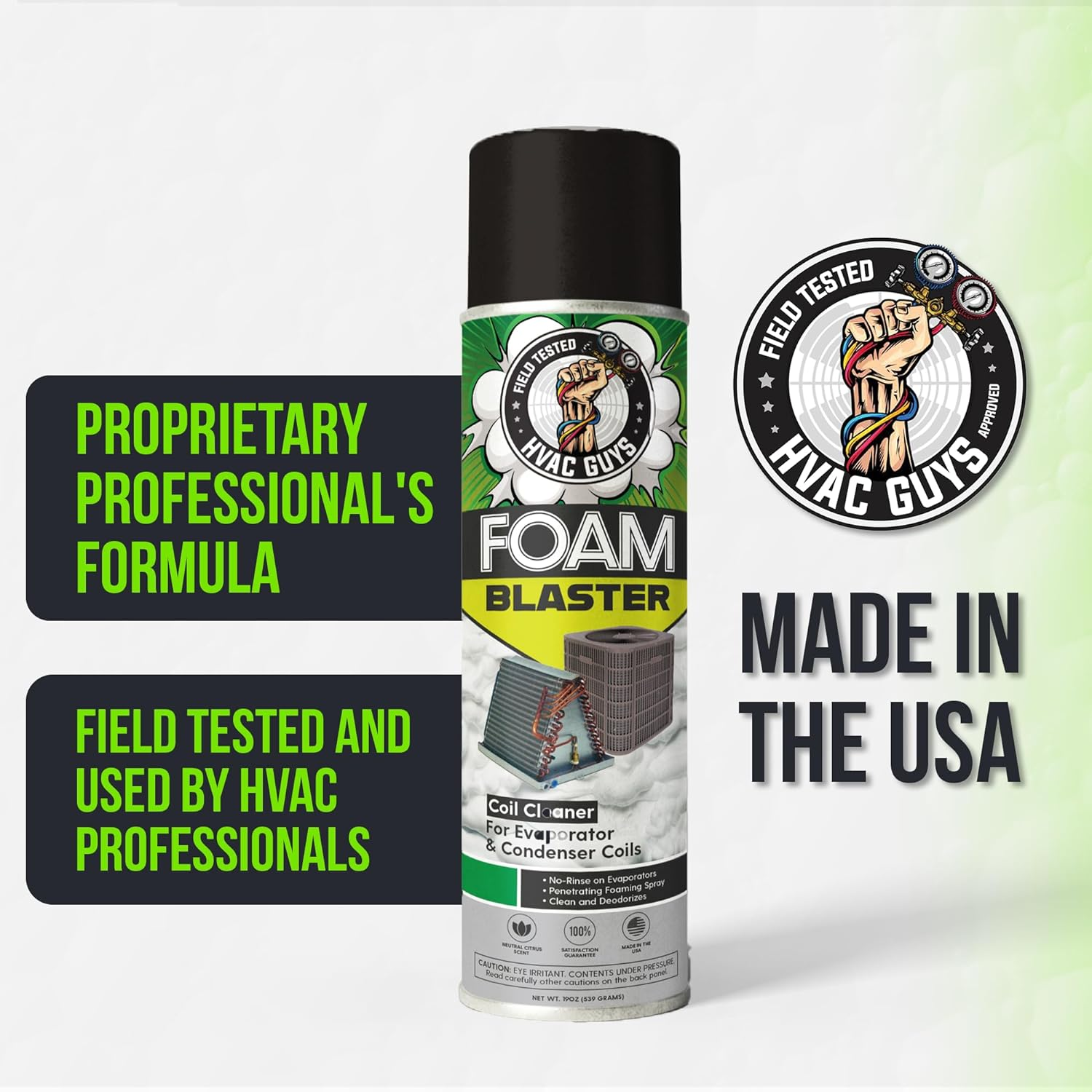 HVAC Guys - Foam Blaster (19 Oz.) - No Rinse Penetrating Coil Cleaner - for AC and Refrigeration Units - Clean and Deodorize Evaporator & Condenser Coils - Safe on Metals image number 4