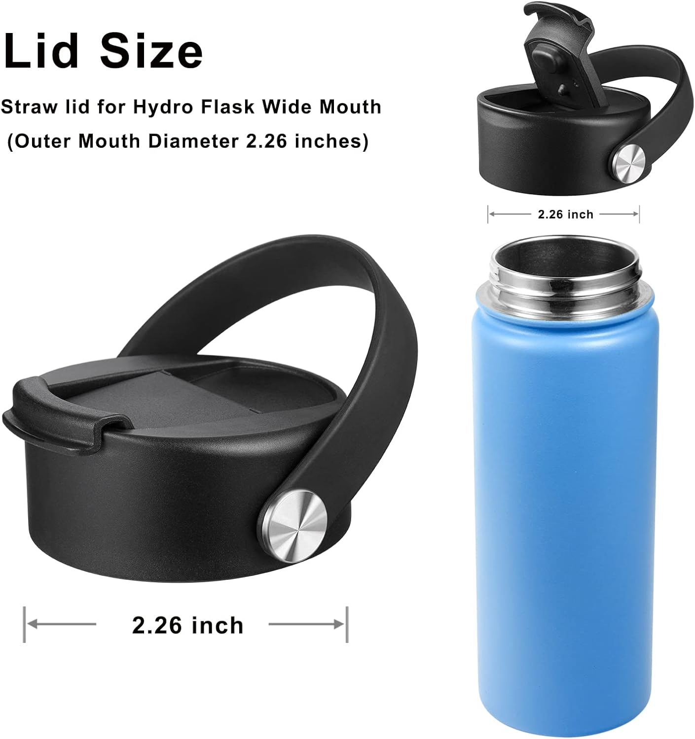 Tzuoieo Flip Lid for Hydro Flask Wide Mouth 32 40 Oz with Flexible Handle, Replacement Coffee Lid Compatible with Hydroflask, Nalgene, and More Top Water Bottle Brands Wide Mouth 32 Oz 40 Oz - Green image number 5