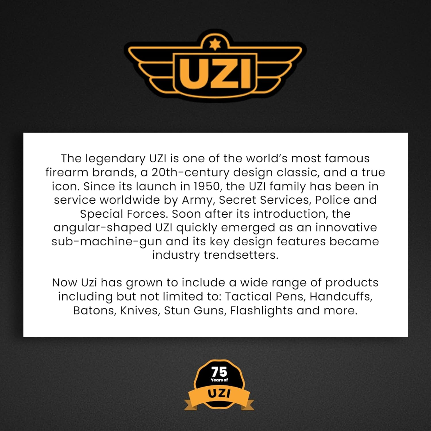 Uzi Tactical Self Defense Umbrella &ndash; Windproof Unbreakable Fiberglass with Carbide Tip - Lightweight, Large, Portable, Travel Umbrella for Men & Women &ndash; Combat-Ready for Rain, Snow & Wind image number 1