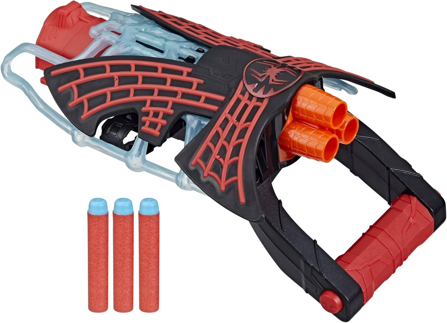 Spider-Man Marvel : across the Spider-Verse Miles Morales Tri-Shot NERF Blaster, with 3 Darts, Toys, Super Hero Toys for 5 Year Old Boys and Girls and Up image number 1