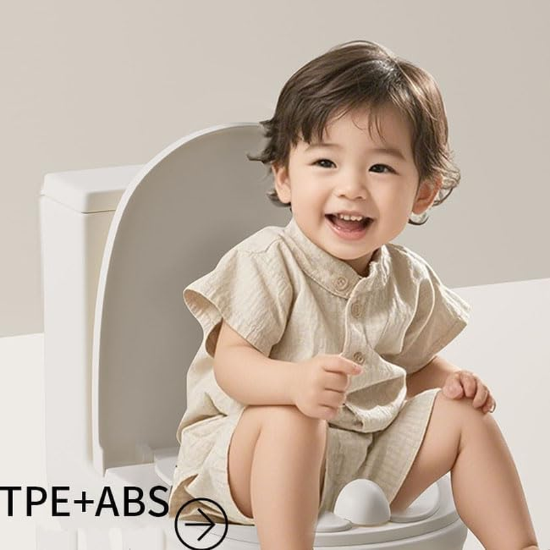 Limcryspp Children'S Portable Folding Toilet Seat, Newly Upgraded Anti-Pinch Design, with Splash-Proof Baffle and Storage Bag, White image number 4