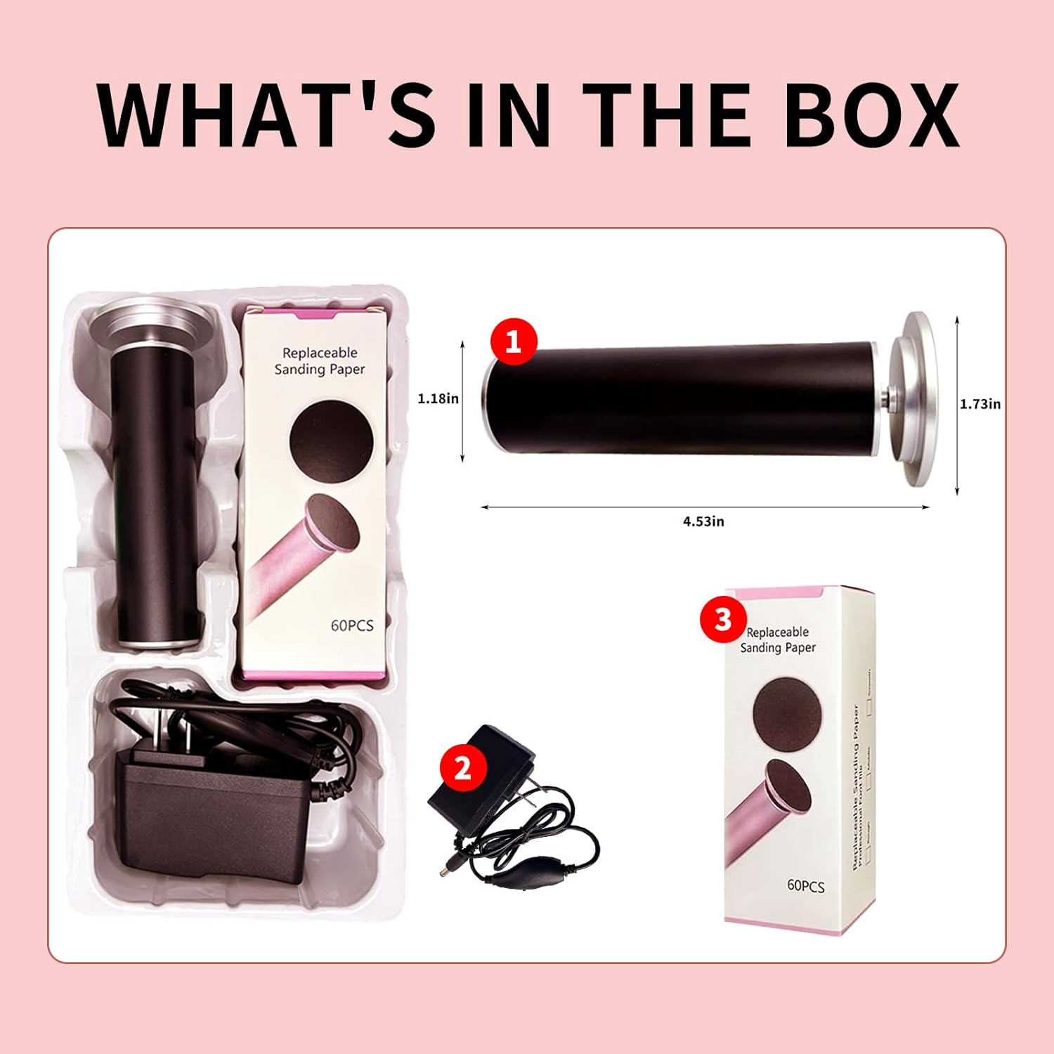 2025 Dermave Electric Foot Callus Remover for Feet, Professionalpedicure Tool Fordead Skin Removat, Best Electrie-Foot File for Women with 60 Sandpaper Discs for Soft Smooth Feet image number 2