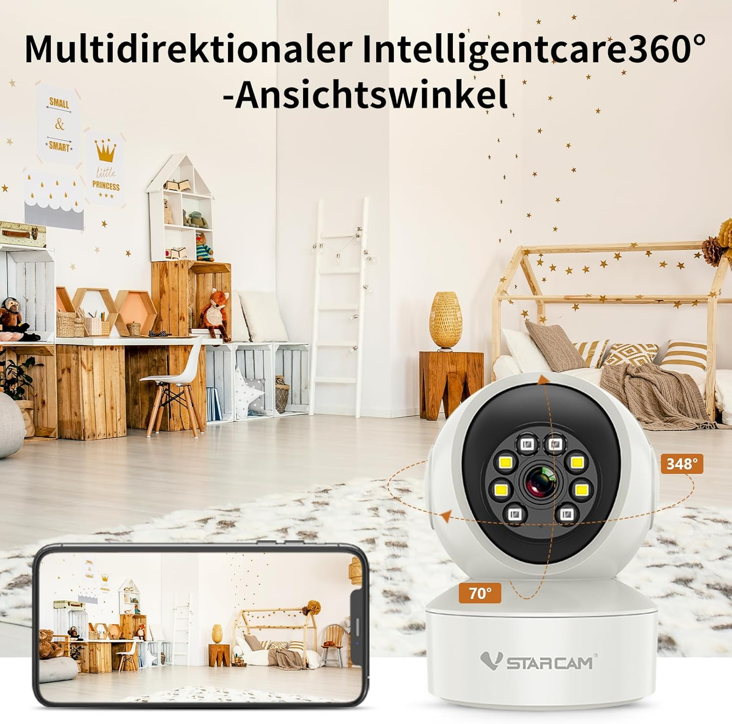 VSTARCAM Dog Camera with App Colour Night Vision Wifi Camera 2K Security Camera, Indoor Camera for Pets, Dogs, Baby Monitor Compatible, Two-Way Audio, Car Tracking, Motion Detection 02 image number 6