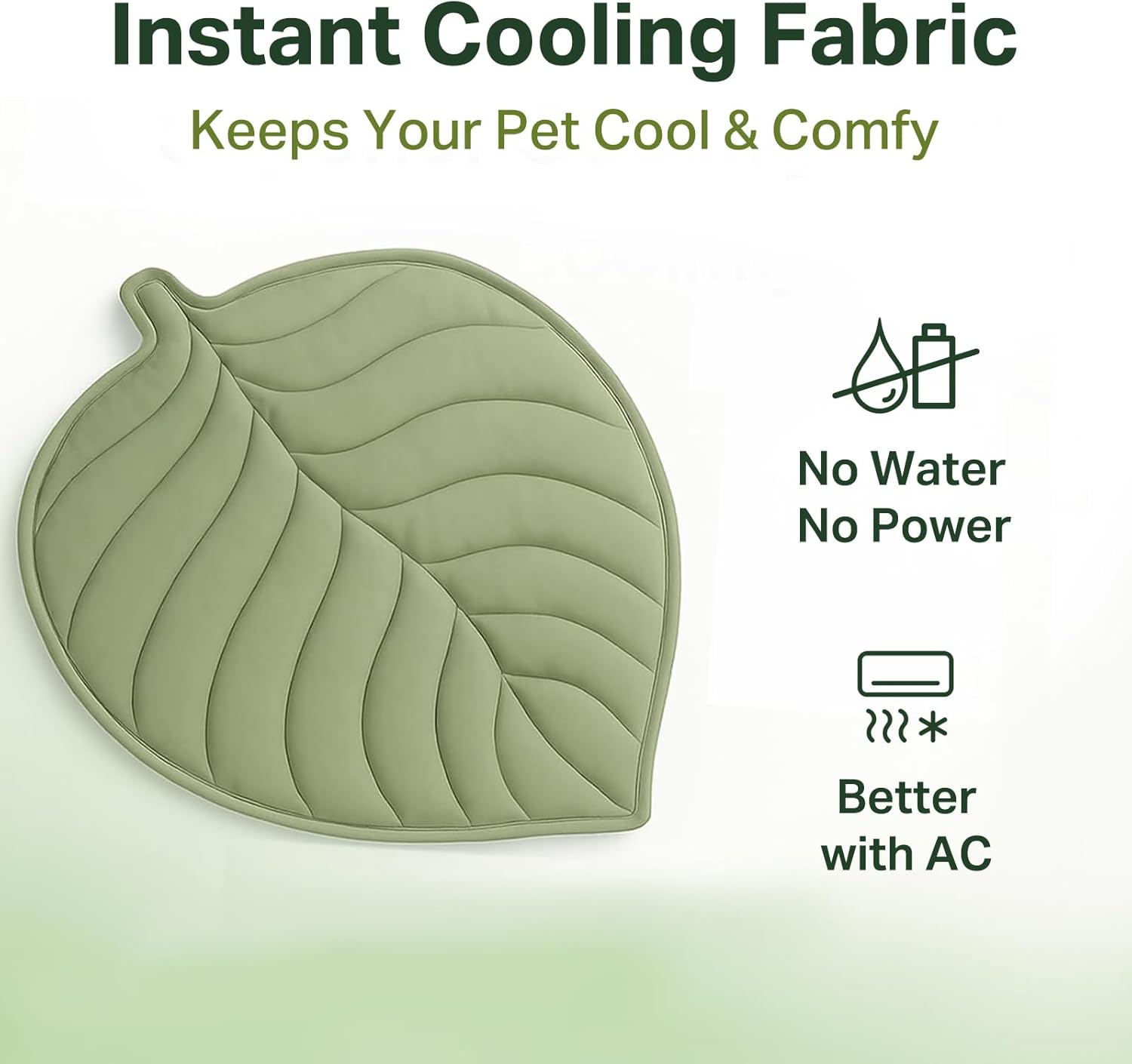 Dog Cooling Mat, Large Leaf-Shaped Pet Pad for Summer, Cooling Blanket Dog Bed (Green, 86&times;99Cm) image number 5