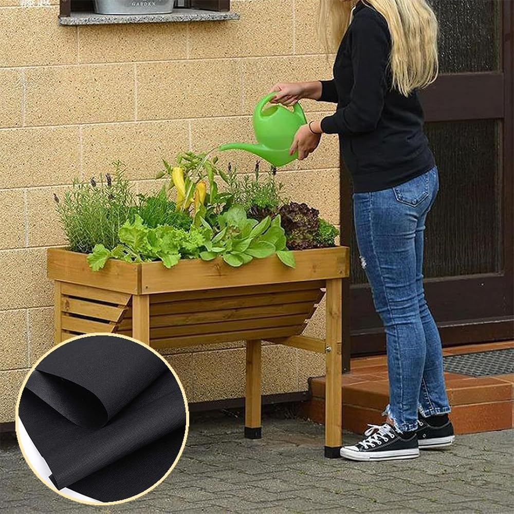 1 Pcs 63X83 Inch Breathable Planter Liner for Large Veg Troughs, Durable Non-Woven Fabric Basket Liner, Easy to Cut Replacement Window Box Liners for Outdoor Raised Garden Beds & Flower Pots