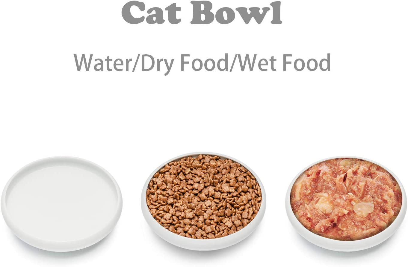 Comsaf Cat Food Water Bowl, Wide Shallow Ceramic Cat Dish, Non Spill Pet Bowl,10Oz, Pack of 2 image number 6