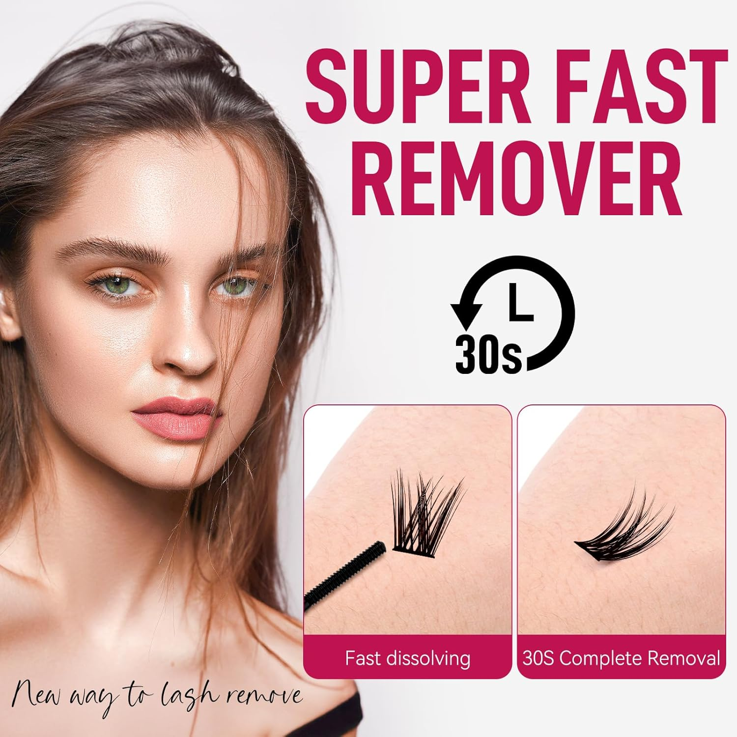Lash Remover for Cluster Lashes DIY Lash Extension Remover Self Application Lash Glue Remover Lash Bond and Seal Remover Soothing Non-Irritating Lash Remover for Cluster Lashes XJG2