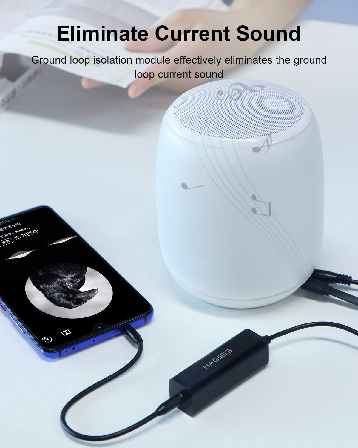Hagibis Ground Loop Noise Isolator for Car Audio/Home Stereo System with 3.5Mm Audio Interface image number 5