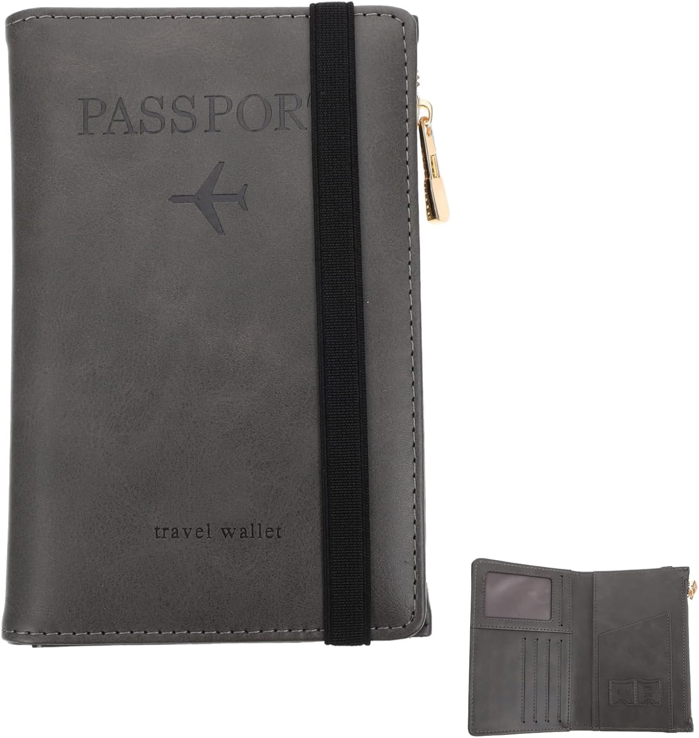 Didiseaon Folding Id Card Holder Rfid Passport Case Travel Document Cover Slim Lightweight Cards Protector image number 2