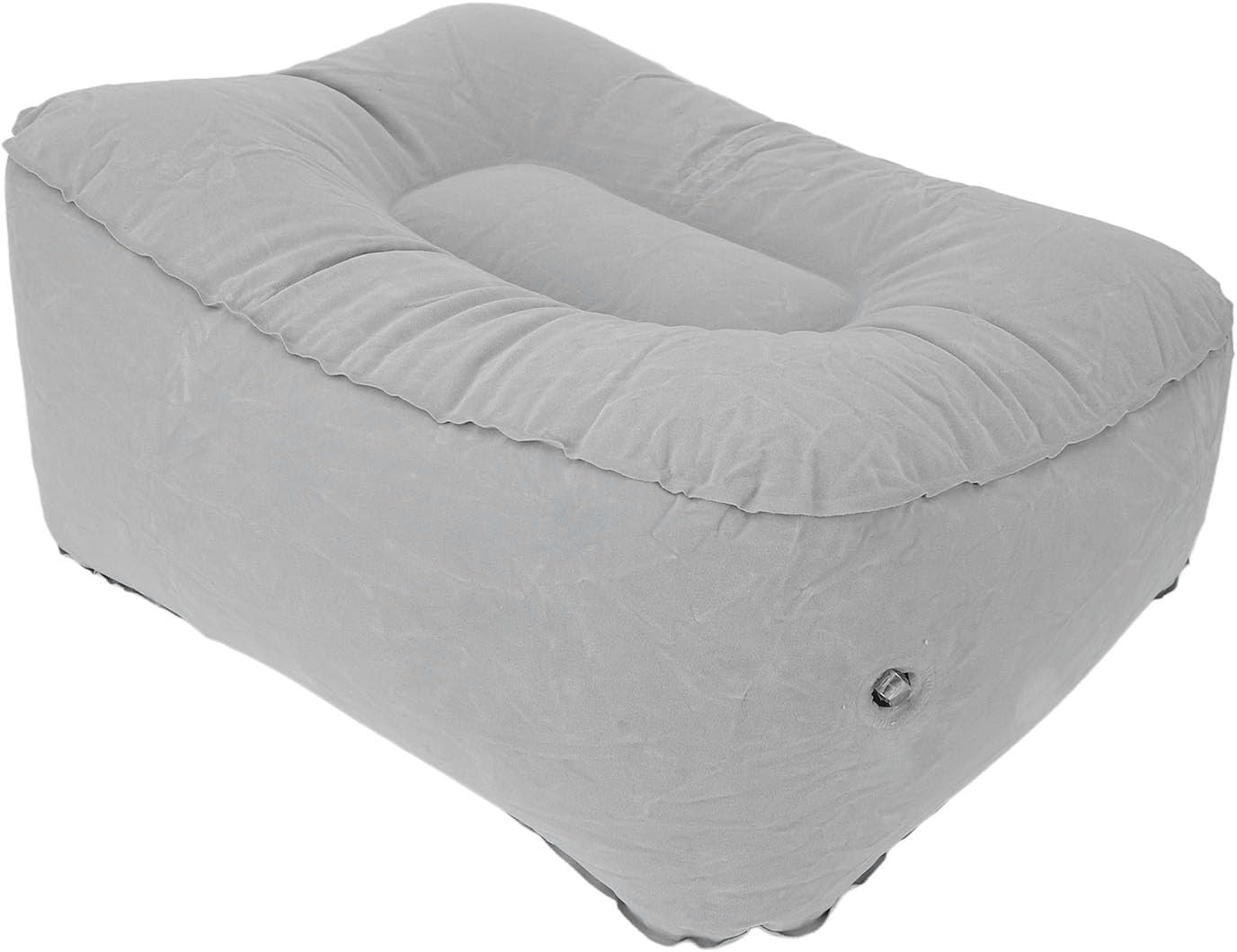 Inflatable Foot Rest, Inflatable Foot Pillow for Air Travel Multifunctional PVC Flocking Portable Leg Rest Pillow for Cars Travel Office Living Room Airplane image number 5