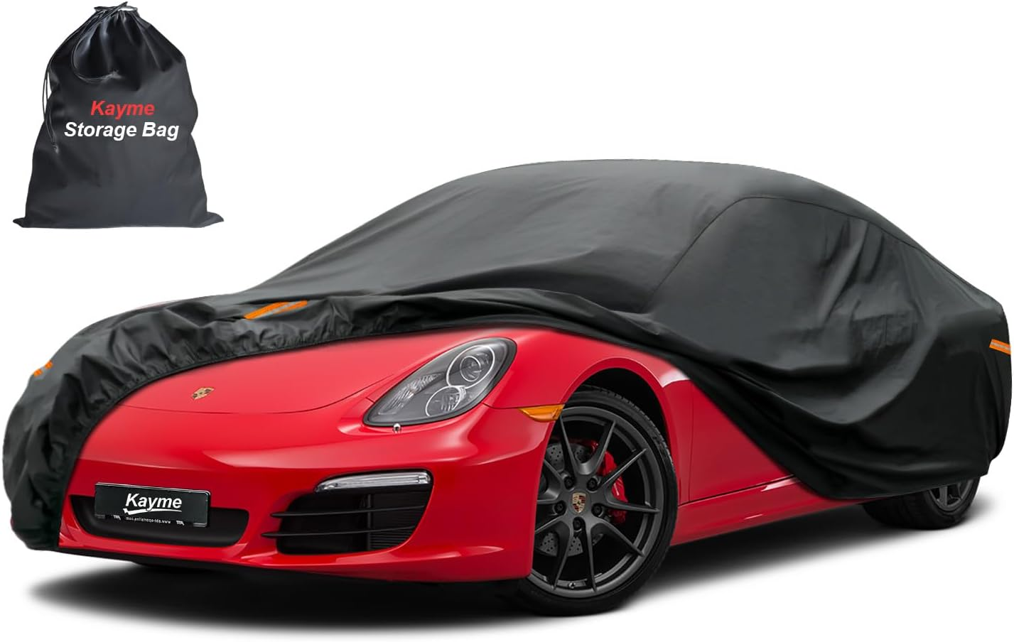 Kayme 7 Layers Car Cover Waterproof All Weather for Coupe, Outdoor Full Cover Universal Fit for Porsche 718 Cayman Boxster, Nissan 350Z 370Z, Jaguar F Type, Subaru BRZ, Toyota 86, Etc (Up to 177 Inch) image number 1