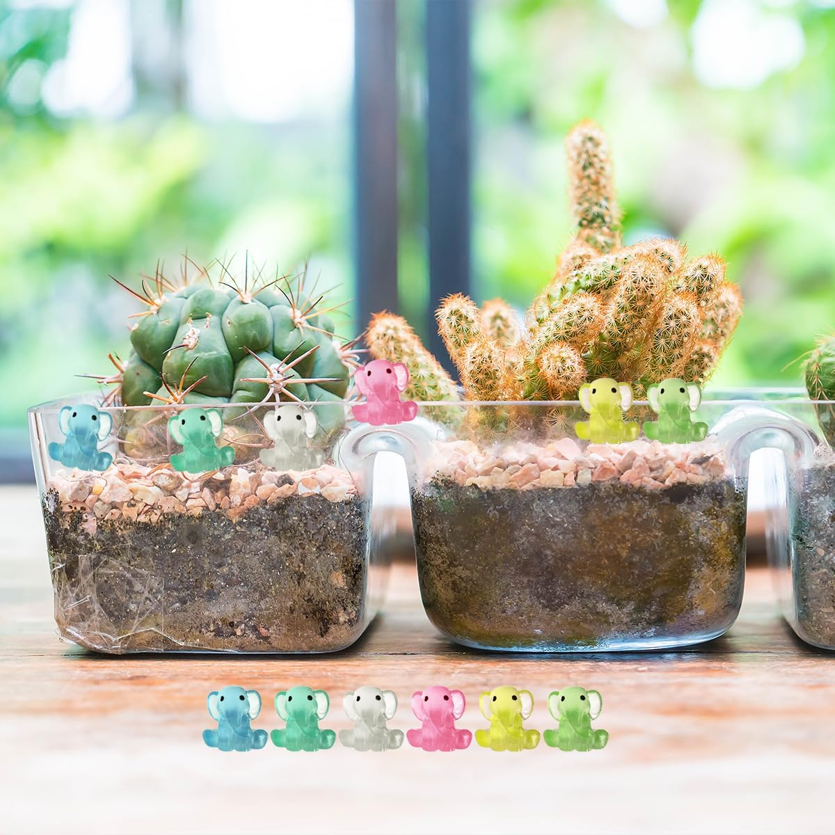 WELANE Mini Resin Animal Figures, 30 PCS Glitter Mini Resin Elephant for Potted Landscape Dollhouse Ornaments (2Cm) image number 3