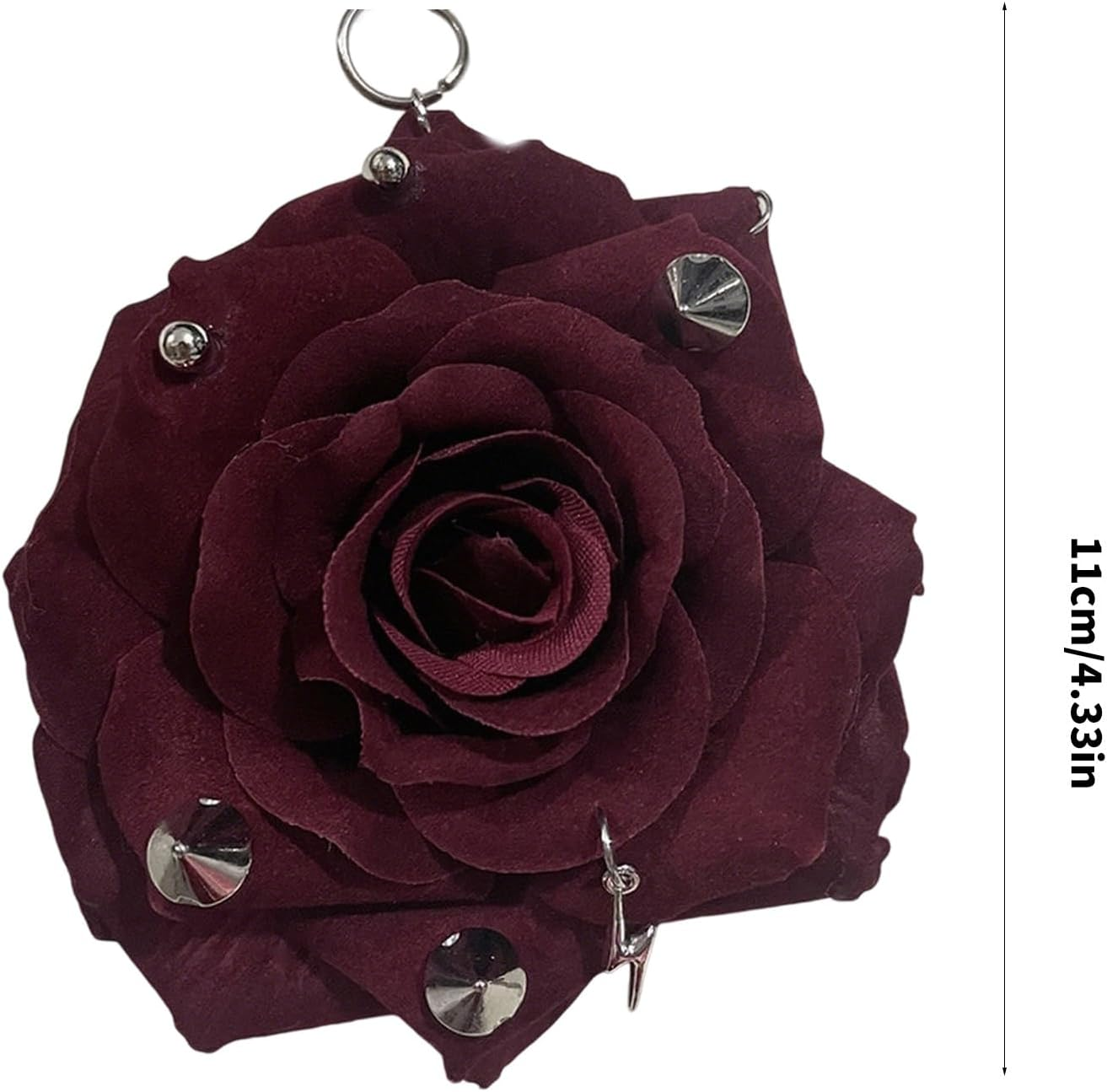 Studded Flower Keychain for Women - Claret image number 5