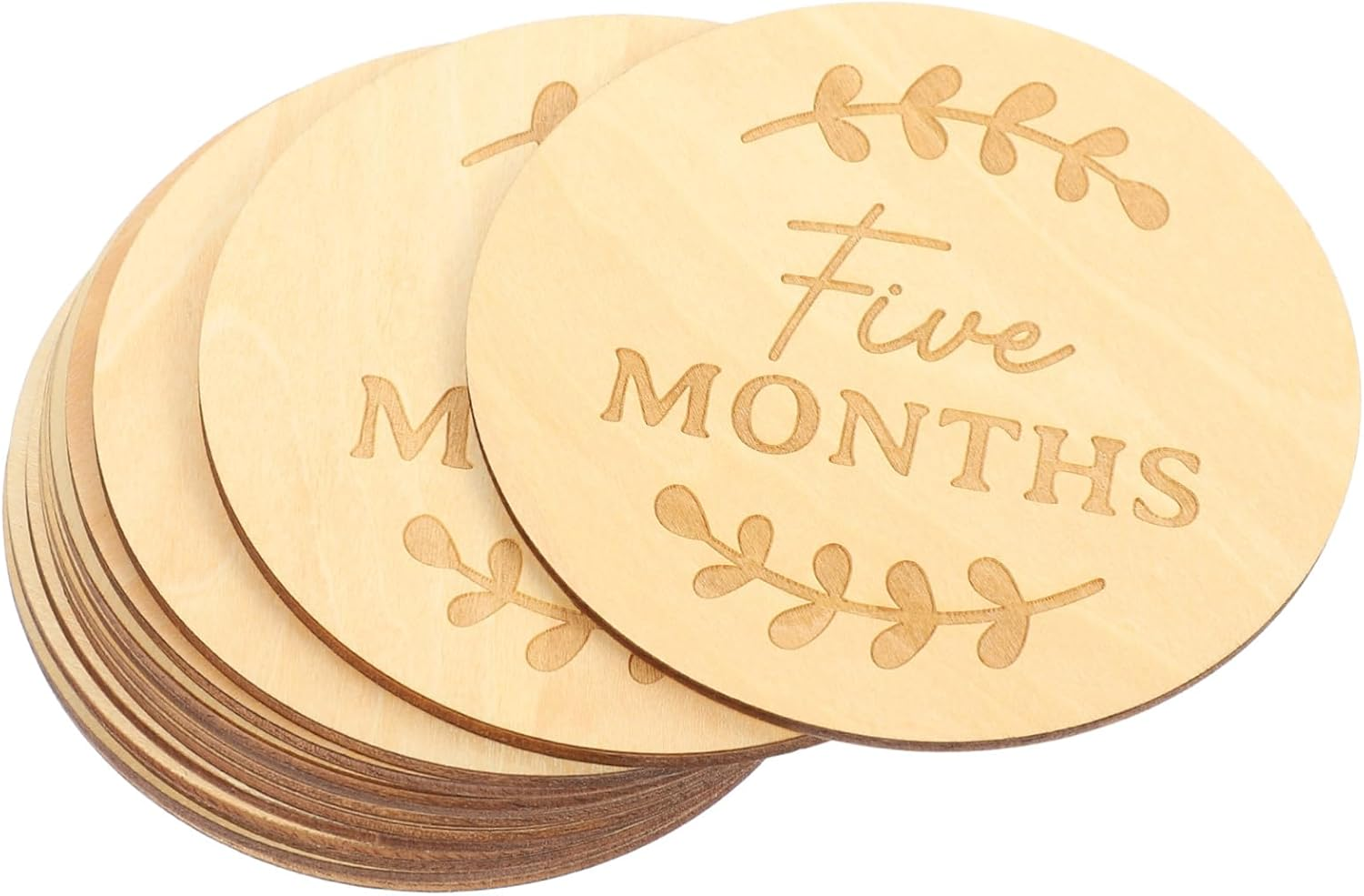 Cabilock 13Pcs Wooden Milestone Sign Monthly Cards Cartoon Marker Newborn Supply Boy Girl Milestone image number 2