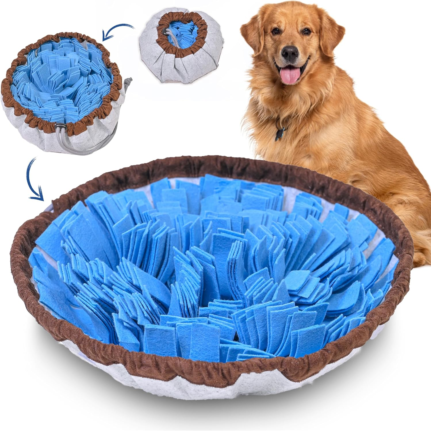 PET ARENA Adjustable Snuffle Foraging Mat, Dog Mental Puzzle Interactive Stimulation Toys for Smell Training and Slow Eating, Stress Relief for Feeding, Dog