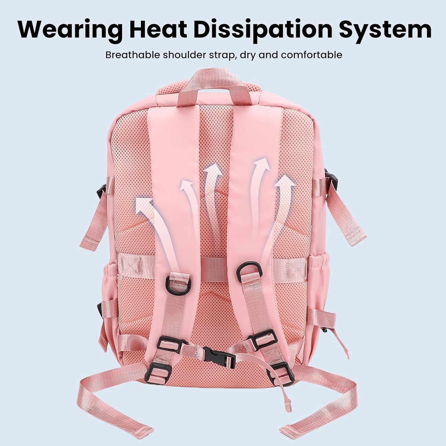 Jectse Travel Vacuum Storage Backpack with Air Pump, Vacuum Seal Compression Space Saver Bags, Carry on Personal Item Laptop Work Backpacks for Women Men - Peacock Blue image number 4