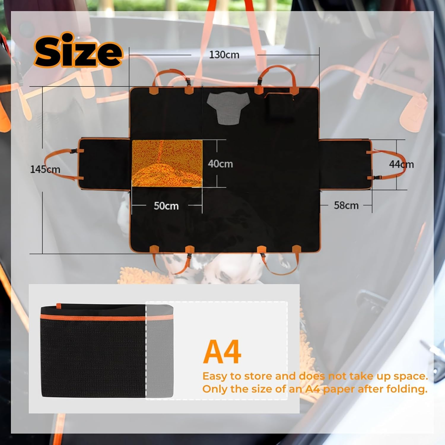 Dog Car Seat Cover &ndash; Dog Travel Car Accessories Interior | Upgraded Anti-Penetration - Waterproof Material | Universal Fit for Suvs, Trucks & Cars | Durable, Easy to Clean image number 4