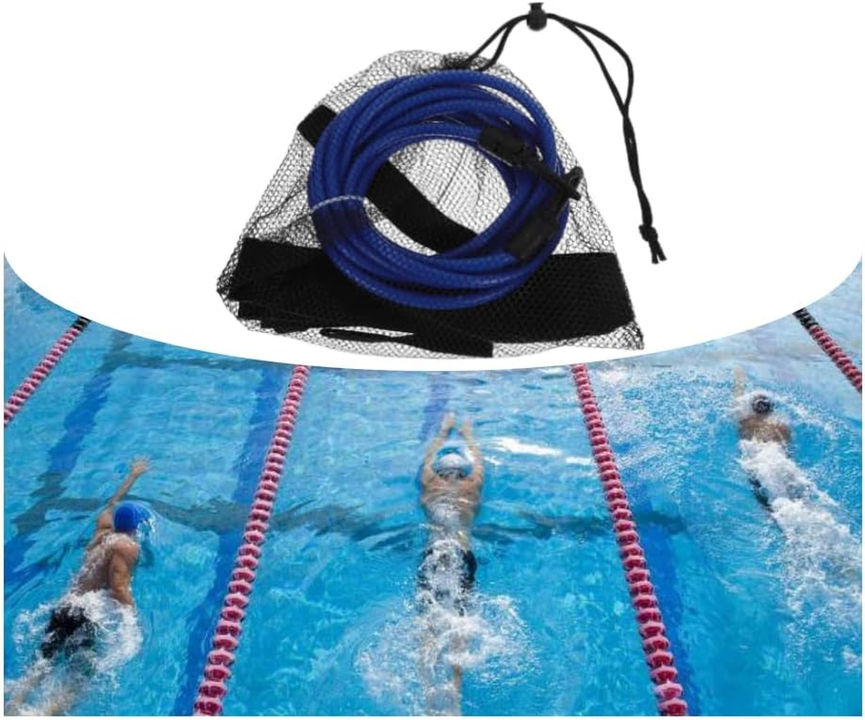 4 M Swim Belt, Swimming Training Belt,Swim Harness Static Swimming Belt，Waist Harness Resistance Training Belts,Elastic Swim Tether Stationary Set with Waist Band image number 1