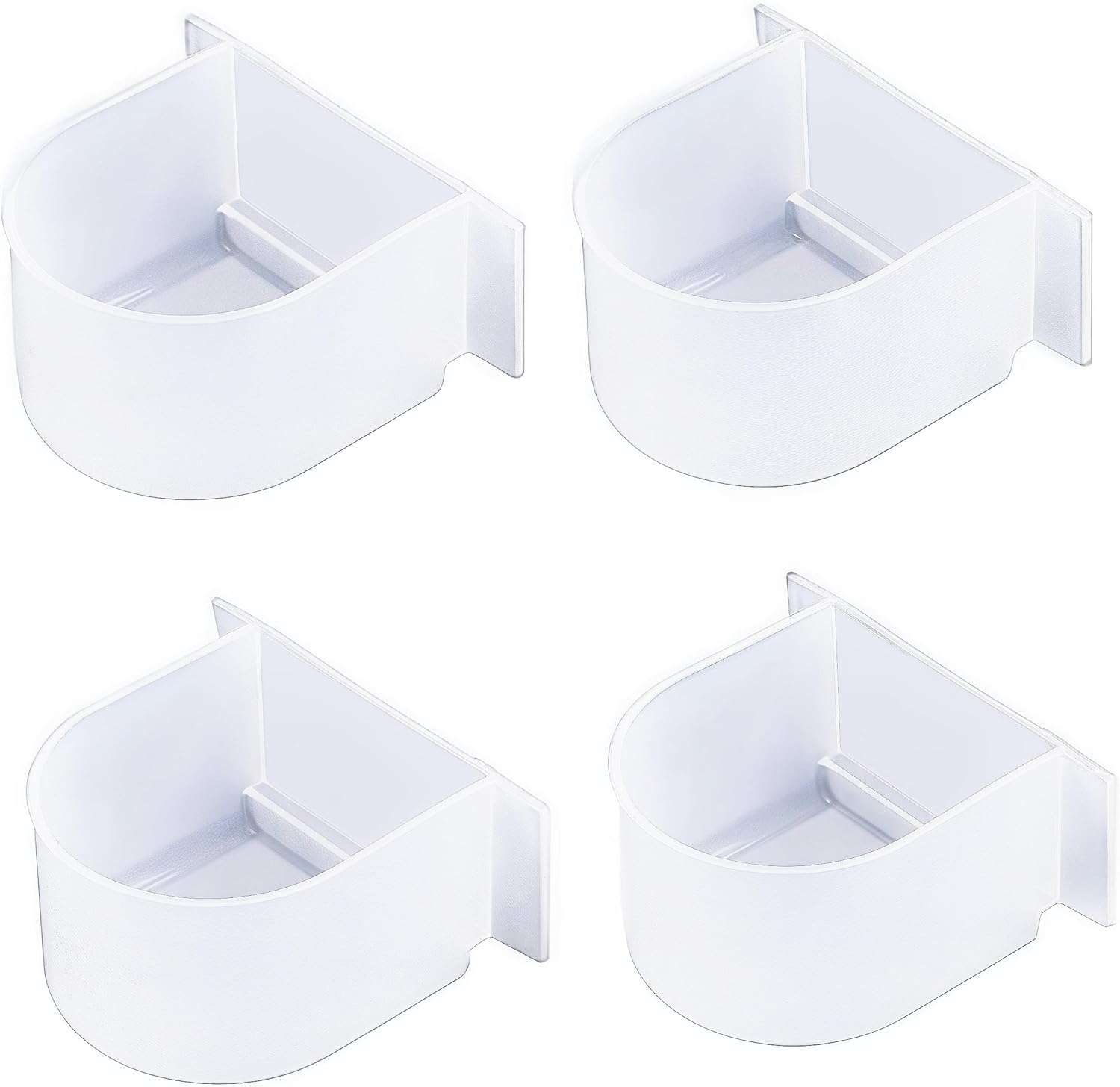 Parrot Feeding Bowls,4 Pcs Thickened Bird Food Dish,Large-Capacity Transparent Plastic Birdcage Food Boxes,Convenient Hanging Detachable Seed Water Feeder,For Pet Birds Such as Parrots,Phoenixes image number 2