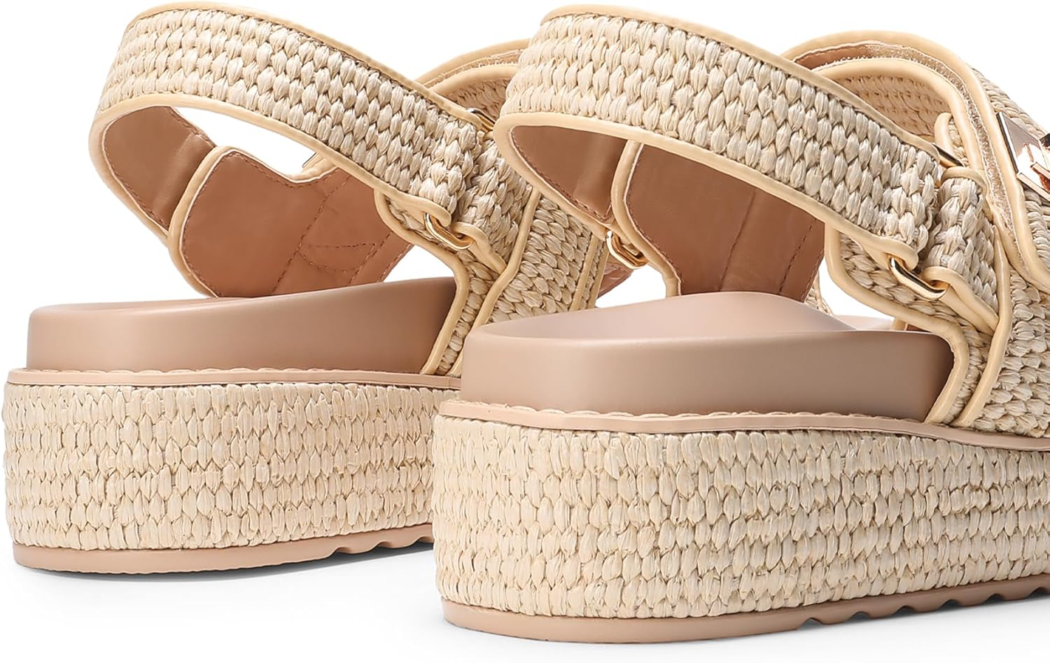 DREAM PAIRS Women'S Low Wedge Sandals Comfortable Arch Support Platform Open Toe Casual Dressy Flat Summer Sandals with Adjustable Straps image number 3