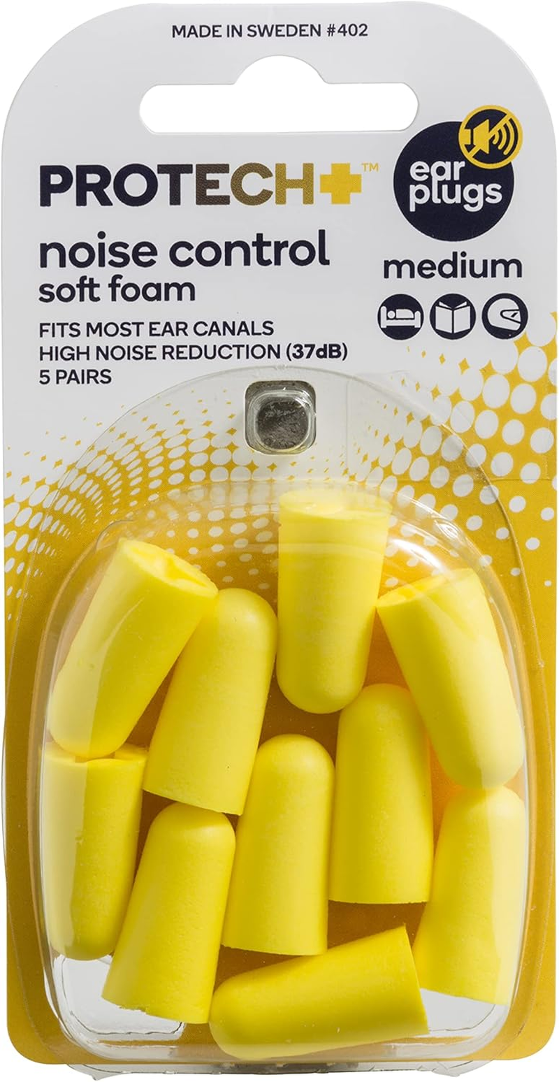 Protech Ear Plugs Noise Control Soft Foam - Medium - 5 Pairs