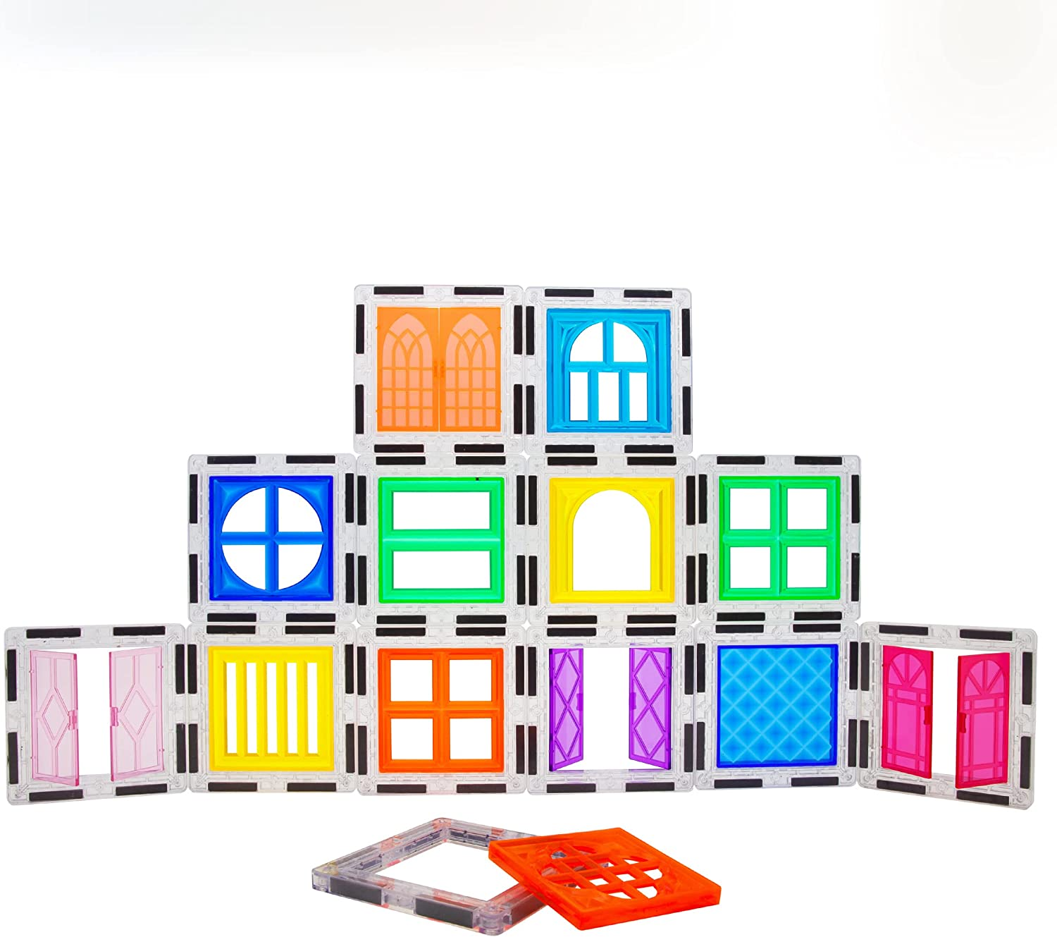 Picassotiles 30 Piece Window and Door Clip on Magnetic Blocks Magnet Tiles Magnets Building Tile Construction Toy Set STEM Education Toys Learning Kit Stacking Block Playset Boys & Girls Age 3+ PT30 image number 4