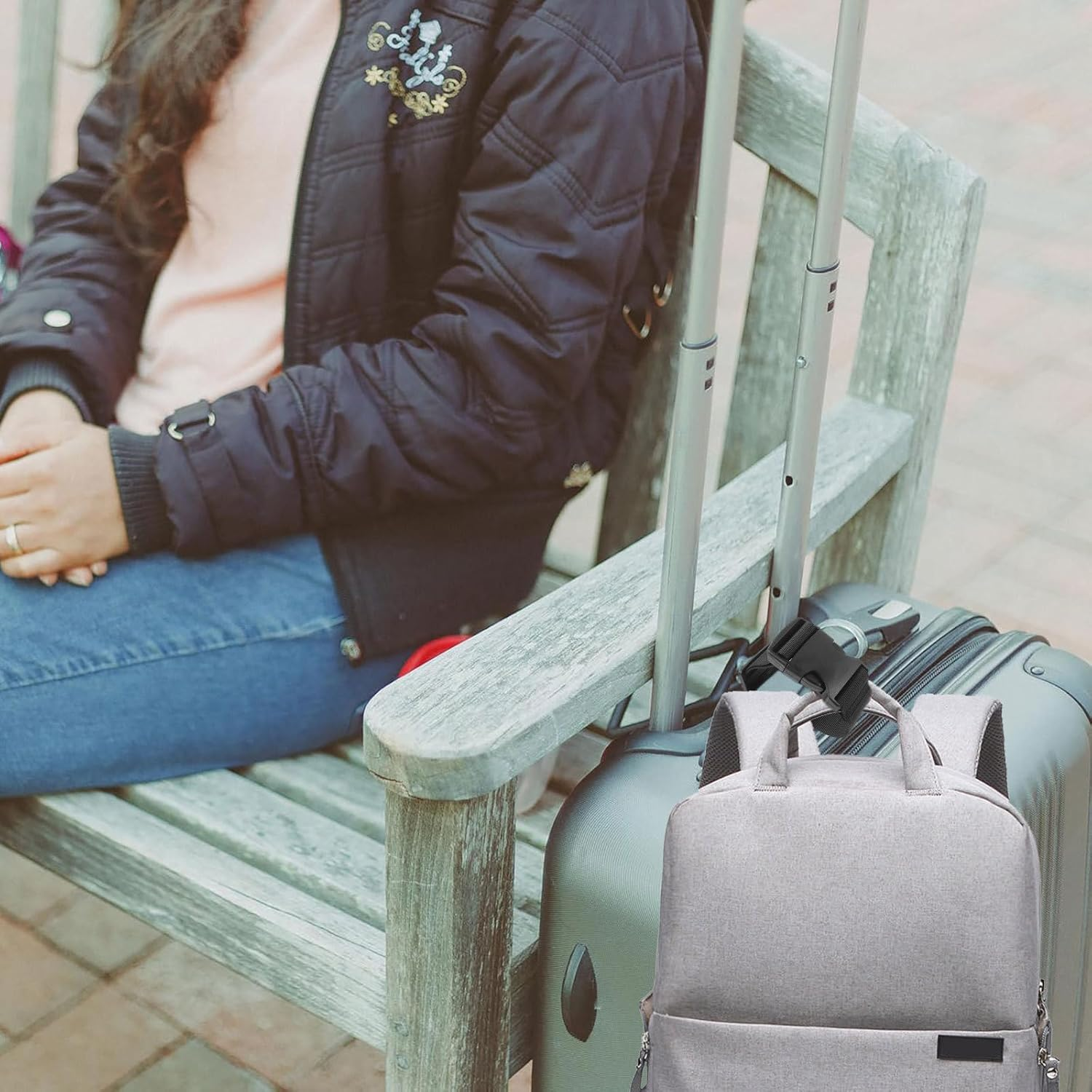 ULDIGI 4 Pcs Adjustable Luggage Straps for Travel Plastic and Fabric Suitcase Connector Bands Flexible Backpack and Suitcase Strap to Secure Multiple Bags Together image number 1