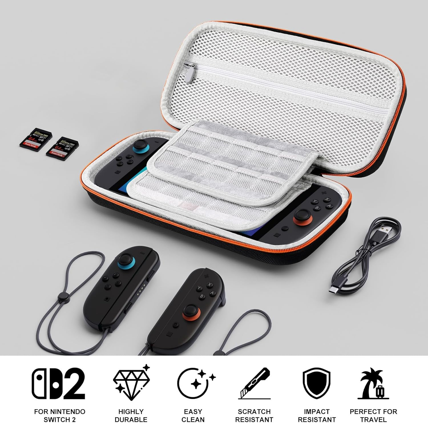 Lmcpa Carrying Case for Nintendo Switch 2 (2025) 7.9 Inch Console, Protective Hard Shell Portable Switch Travel Case, Durable Ballistic Nylon, Large Capacity, Accessories for Switch 2 image number 1