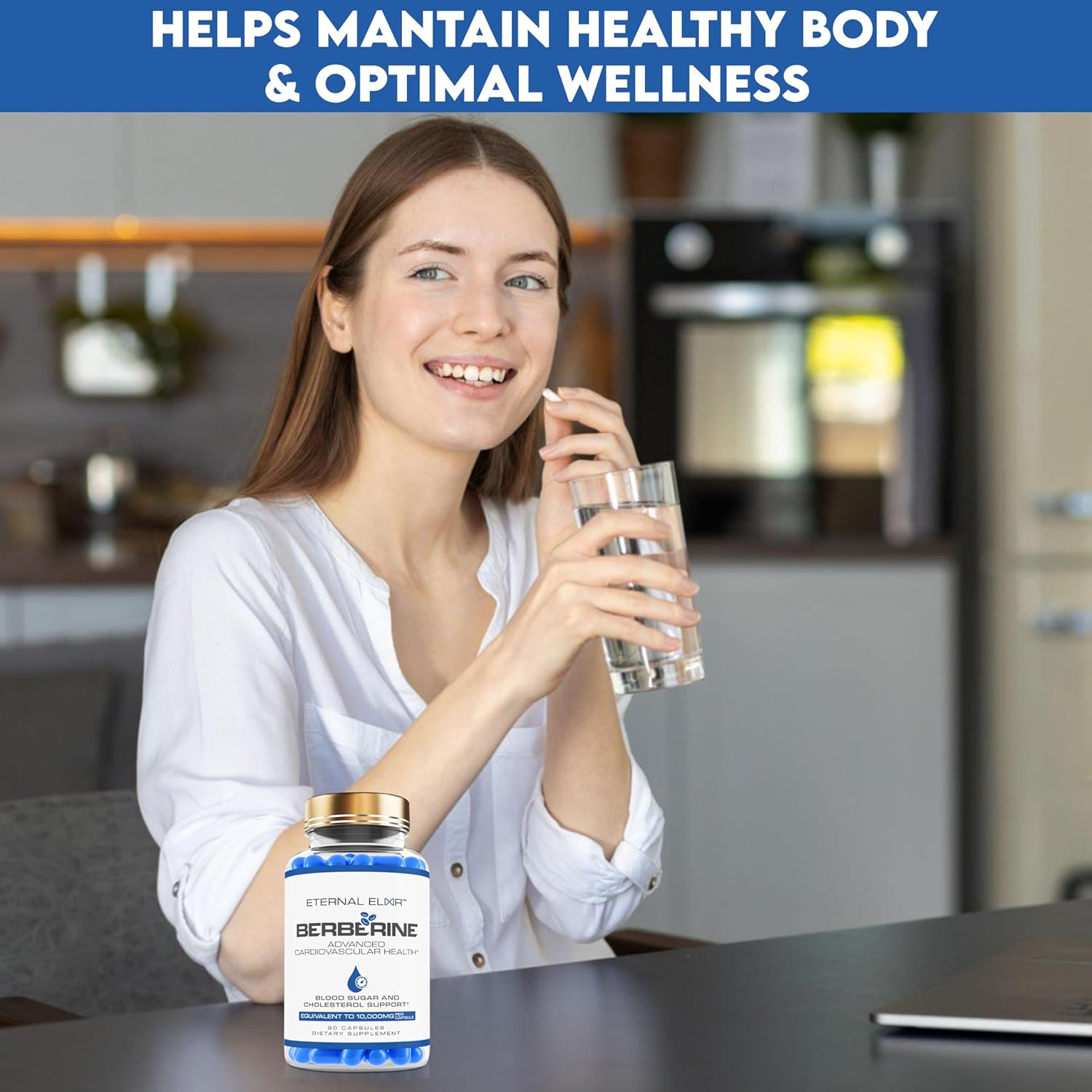 Eternal Elixir Advanced Berberine Capsules - 10,000Mg Equivalent - 90 Capsules - Dietary Supplements for Blood Sugar & Cholesterol Support - Gluten-Free and Sugar-Free Berberine Supplement" image number 2