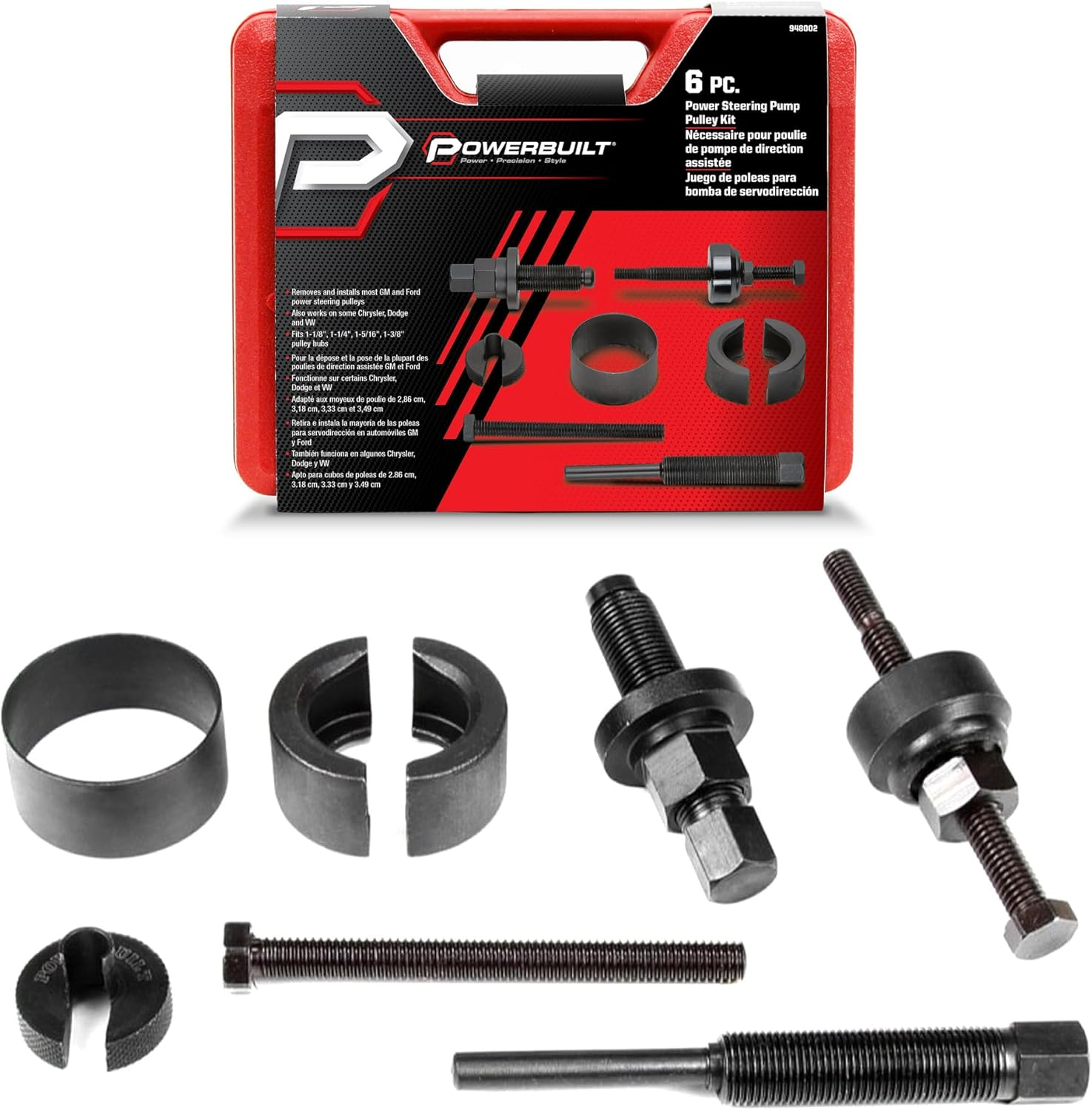 Alltrade 948002 Power Steering Pump Pulley Kit - 6 Piece image number 1