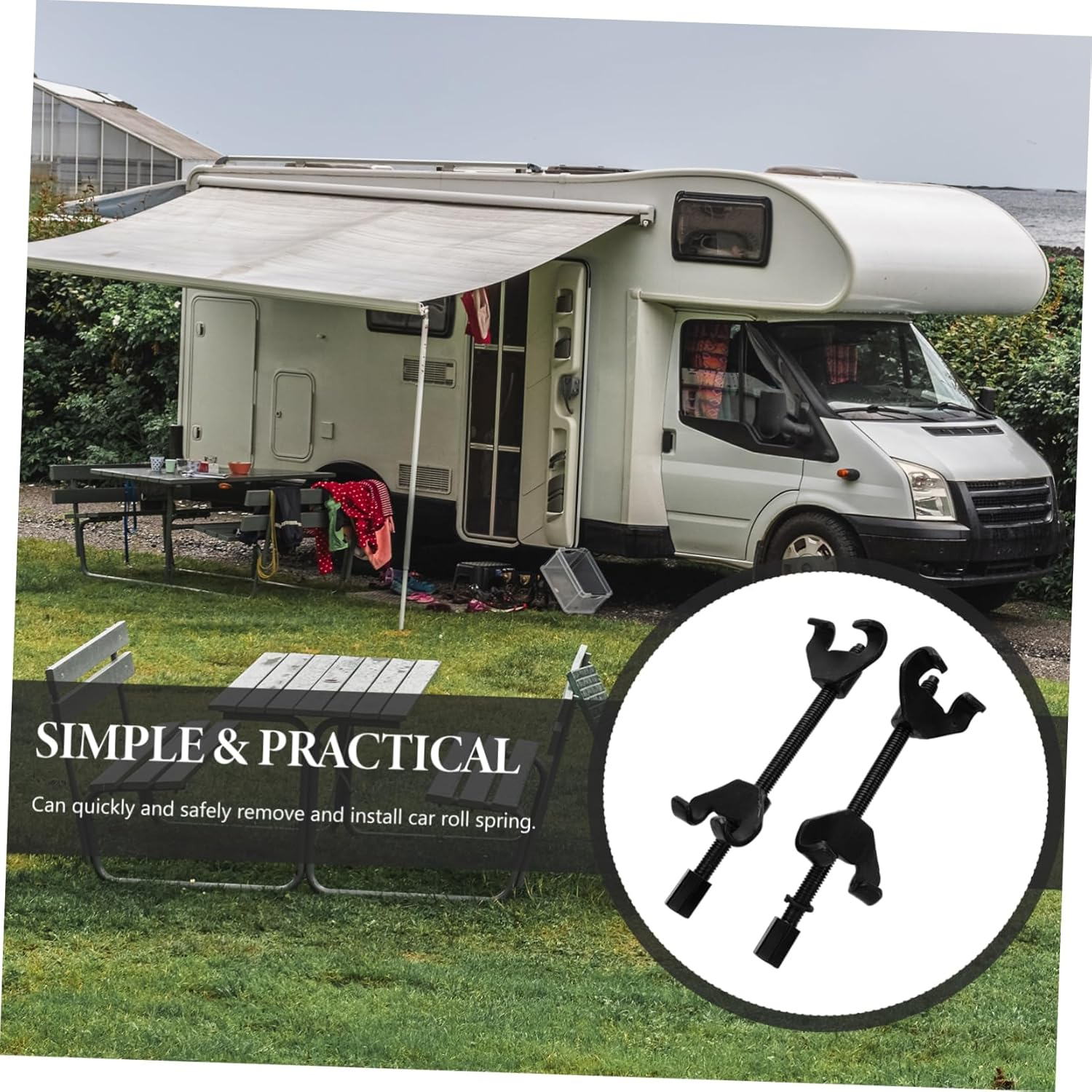 SWOOMEY 2Pcs Automotive Spring Compressor Coil Spring Removal Tool Maintenance image number 4