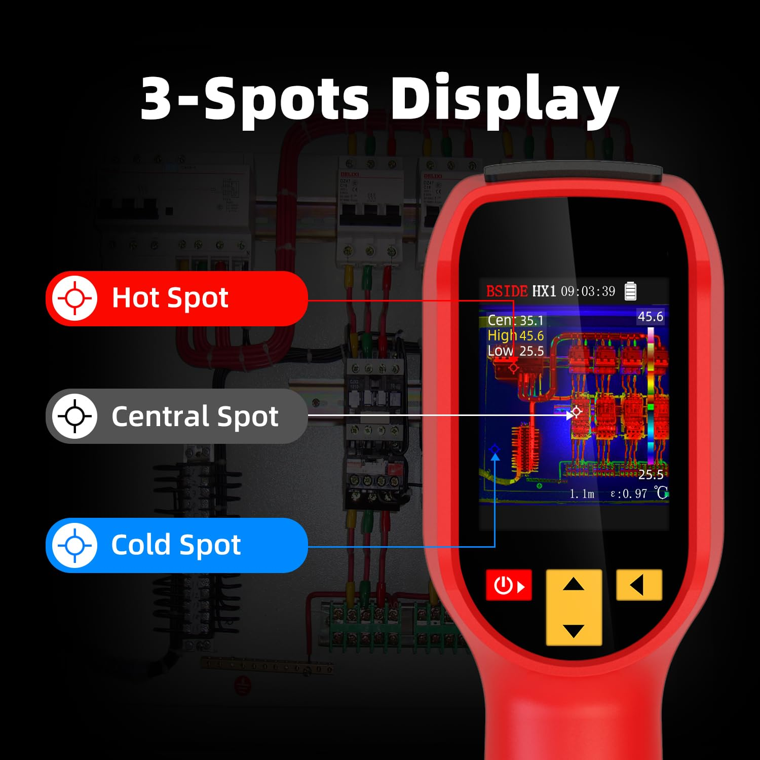 BSIDE Thermal Imaging Camera 240 X 240 Resolution Handheld Infrared Camera, 15 Thermal Palettes with 320 X 240 Full-Viewing TFT LCD for Home Inspection HVAC Electrical, 25Hz Refresh Rate, -4℉~1022℉ - Hx3 image number 5