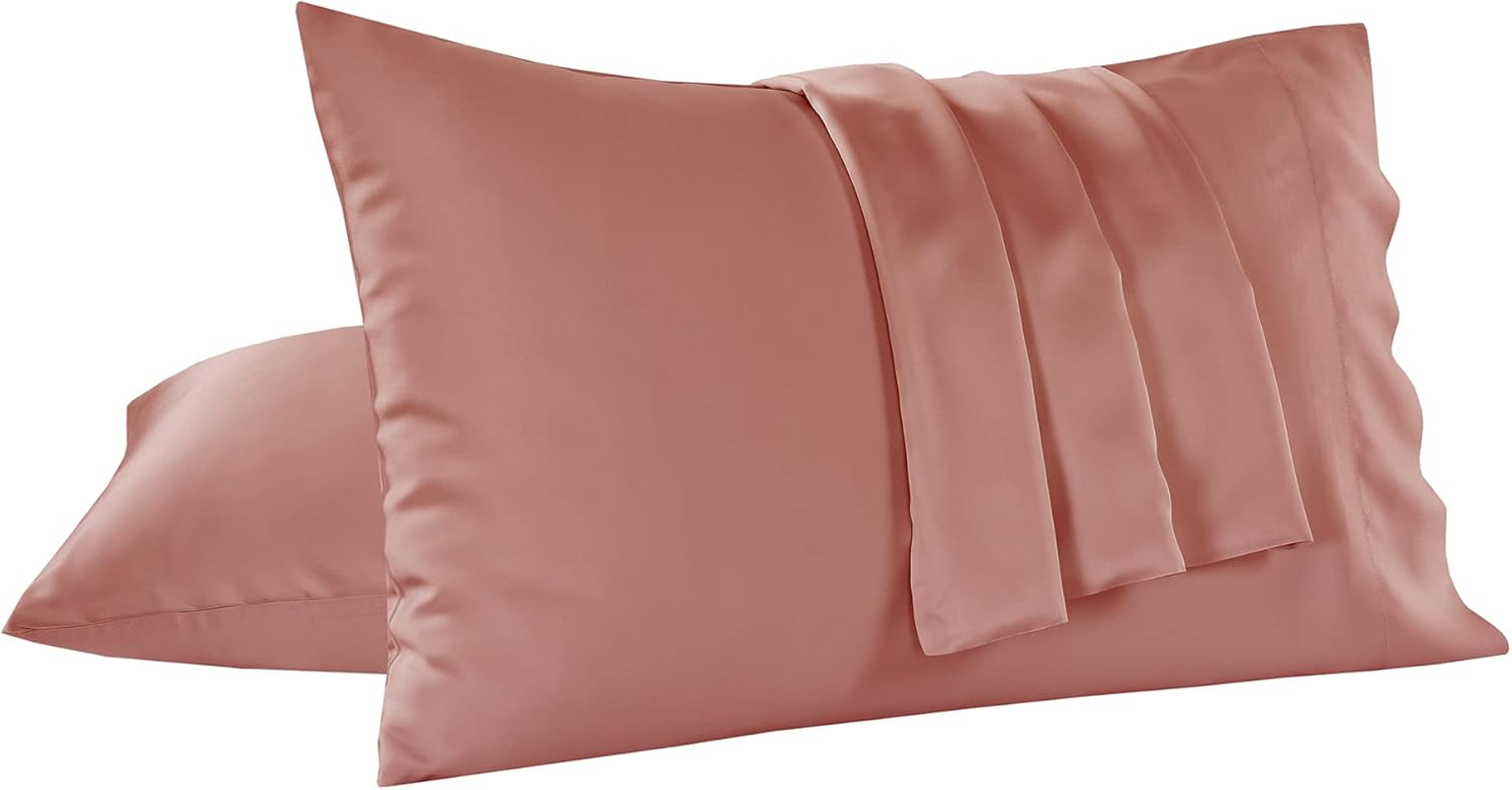 Bamboo Pillow Cases Set of 2 - Cooling Pillowcase 2 Pack with Envelope Closure, Cool Chill & Breathable Pillow Case (20"X30"-Pillowcase(2Pc),White)