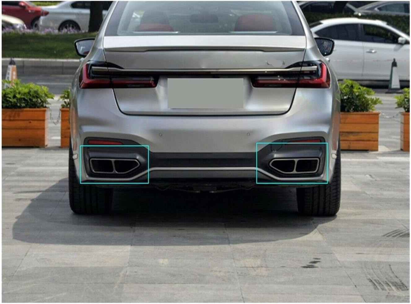 Muffler Car Rear Exhaust Pipe Muffler Tips Air Vent Outlet Duct Tailpipe Compatible with BMW 7 Series 2019-2020 X5 X6 740I G11 G12